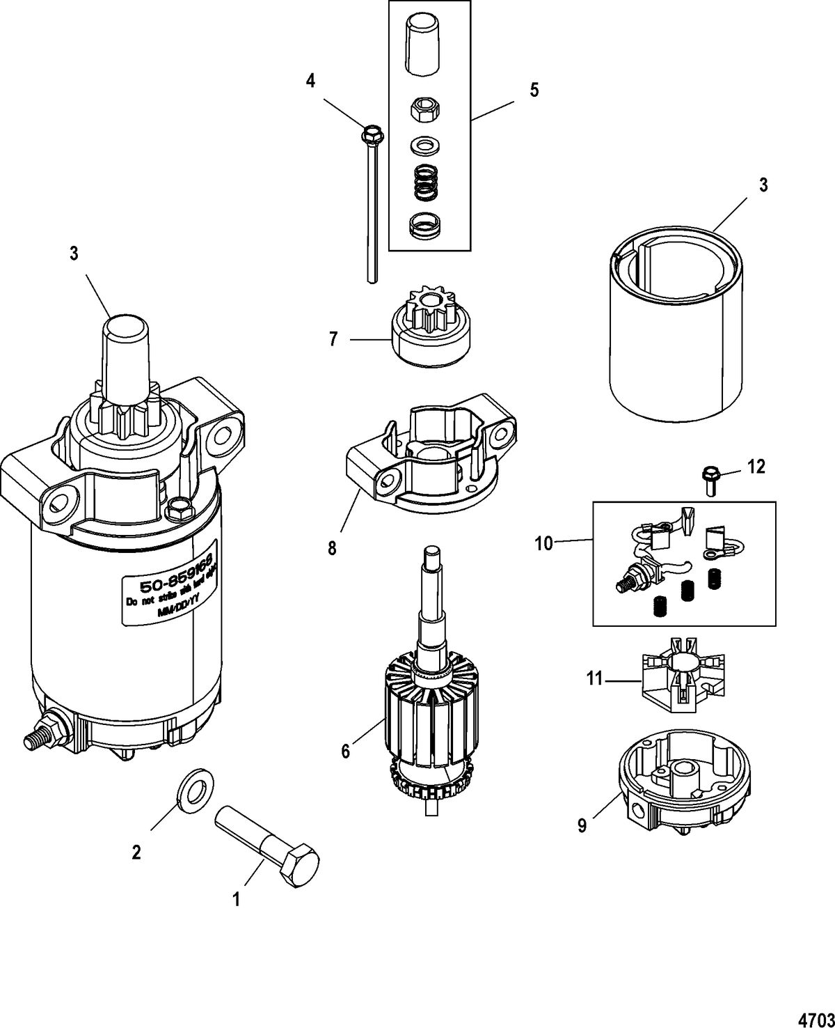 MERCURY/MARINER 13.5/15/15 BODENSEE (4-STROKE) Starter Motor
