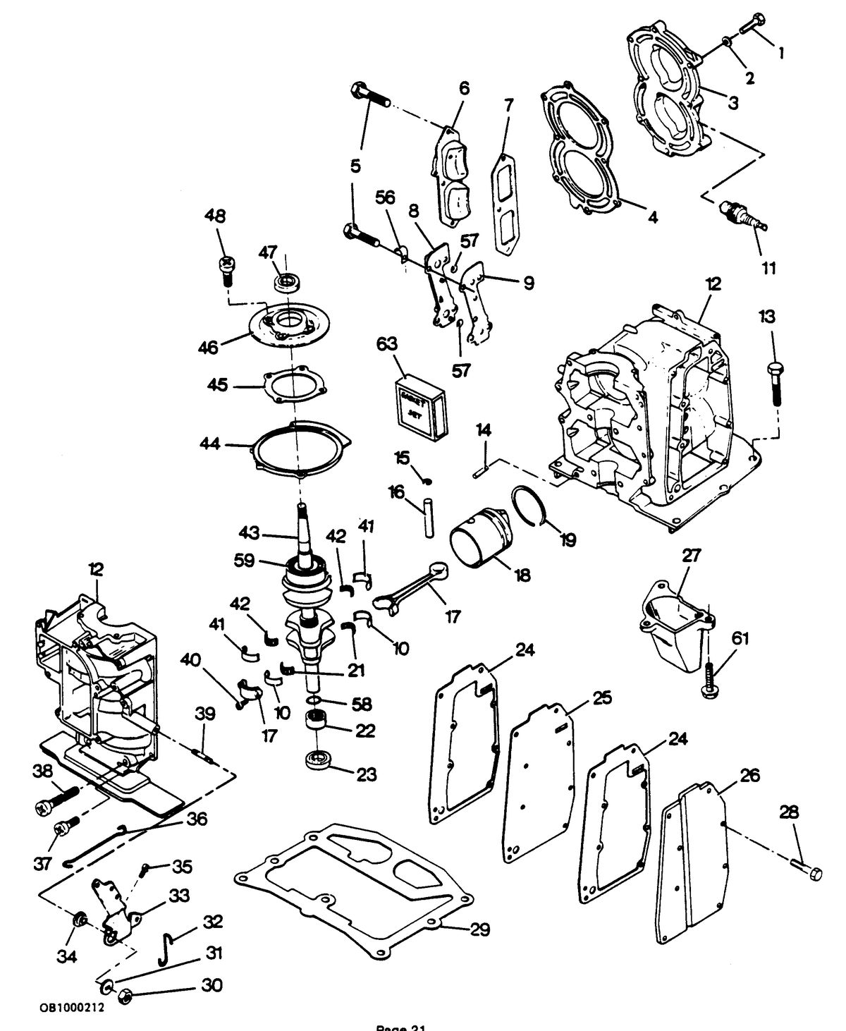 CHRYSLER 15 H.P. OUTBOARD MOTOR Power Head