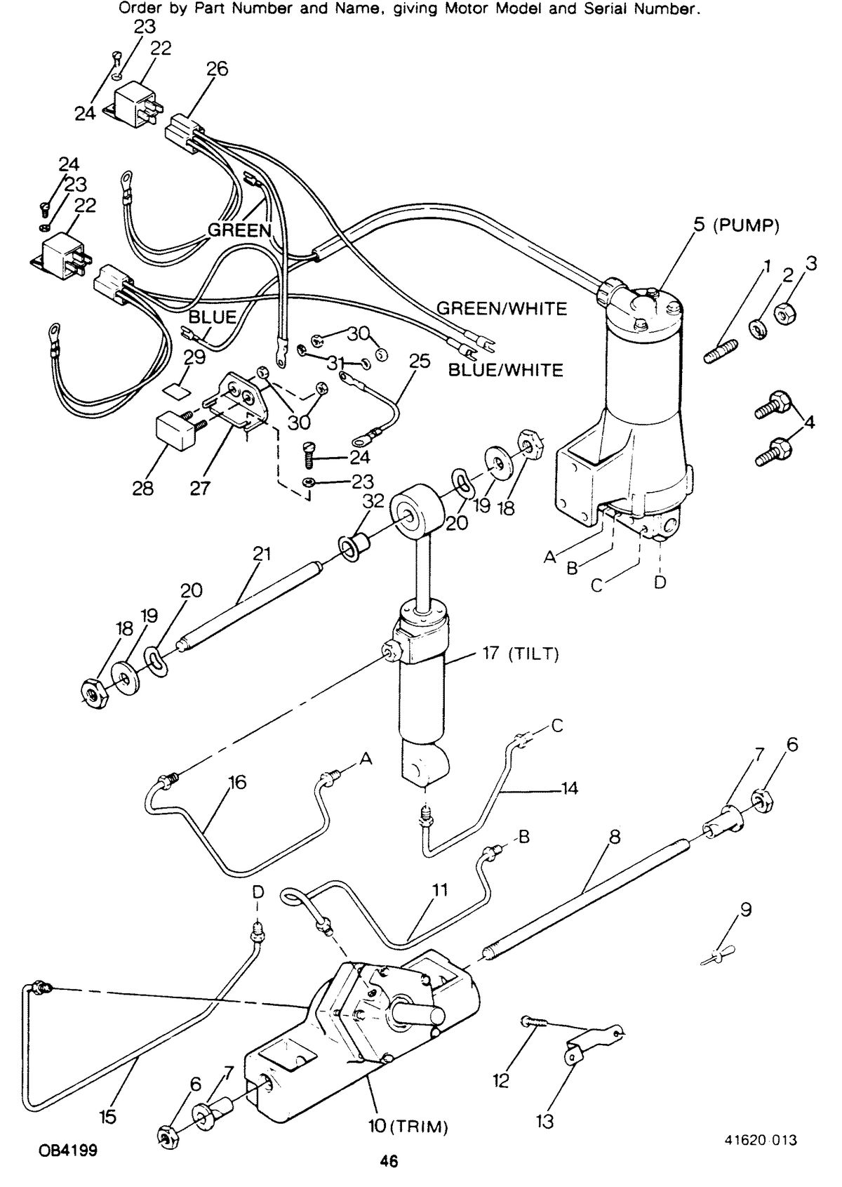 FORCE FORCE 1988 125 HP "B" MODELS POWER TRIM UNIT
