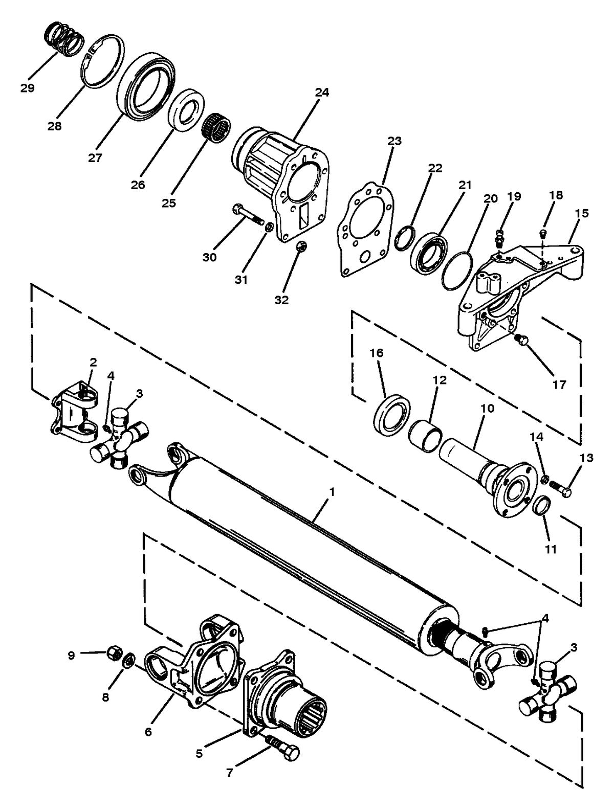 MERCRUISER 525 H.P. ENGINE DRIVEHSHAFT & TAILSTOCK (DRIVELINE)