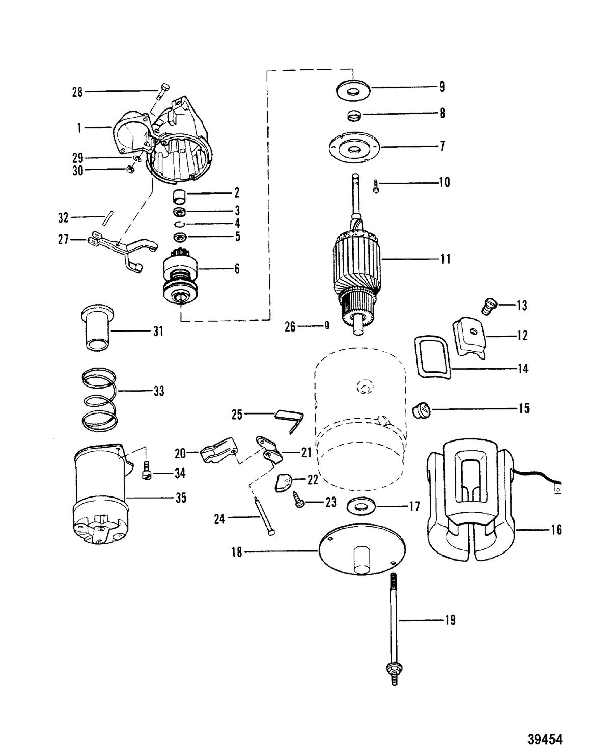 MERCRUISER 165 HP - 3.7L/170 HP/180 HP-3.7 L/LX/190 HP STARTER MOTOR ASSEMBLY