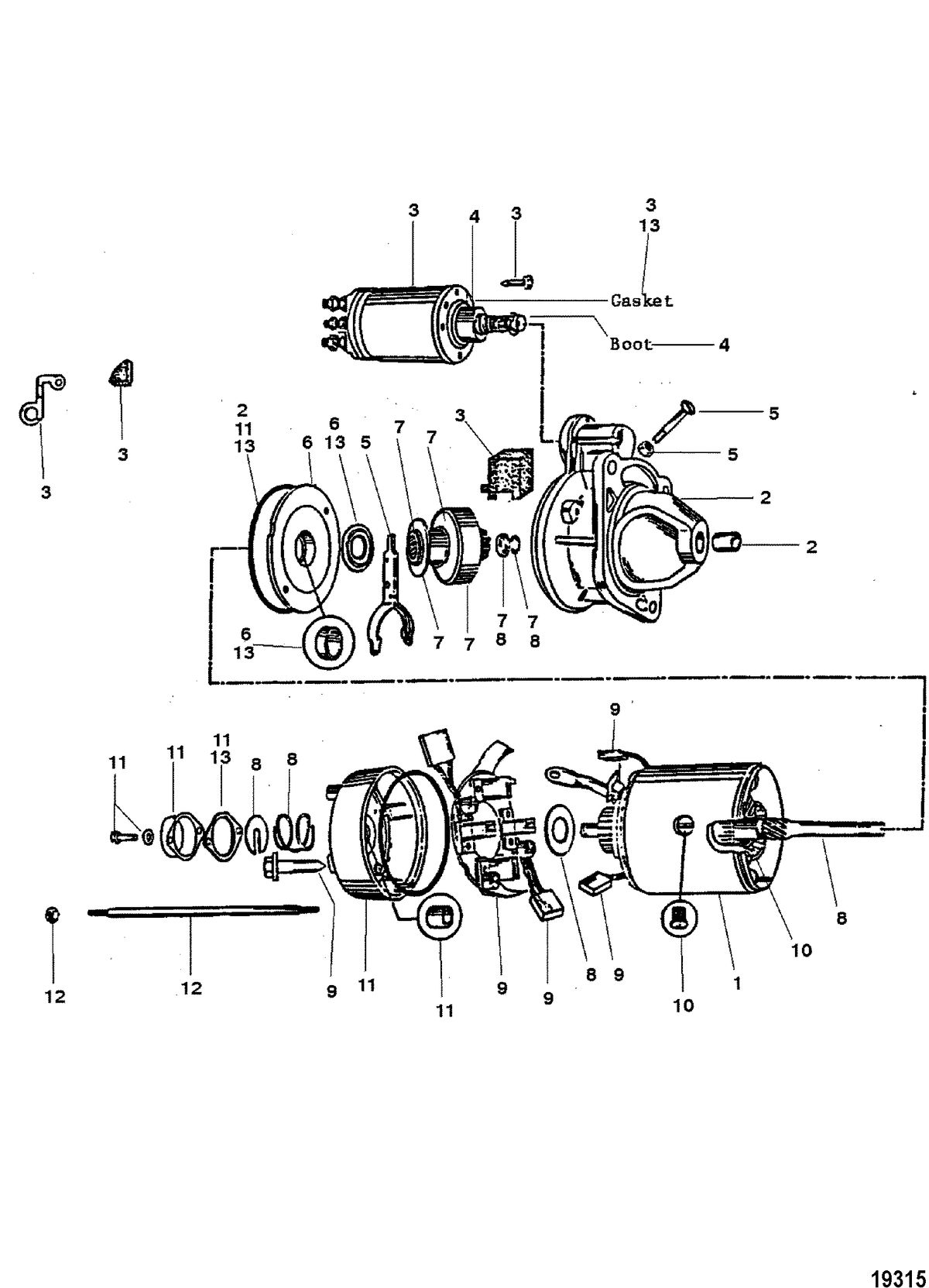 MERCRUISER 350 MAG MPI (GEN+)MIE Starter Motor