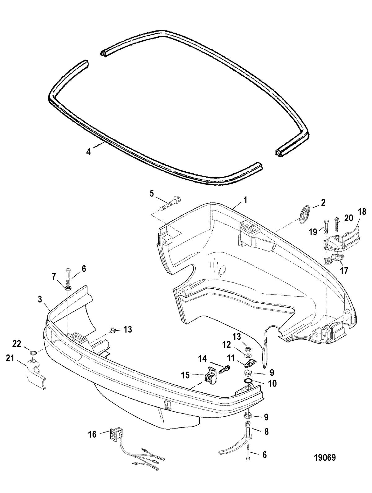 MERCURY/MARINER 200/225 DFI (3.0L) Bottom Cowl