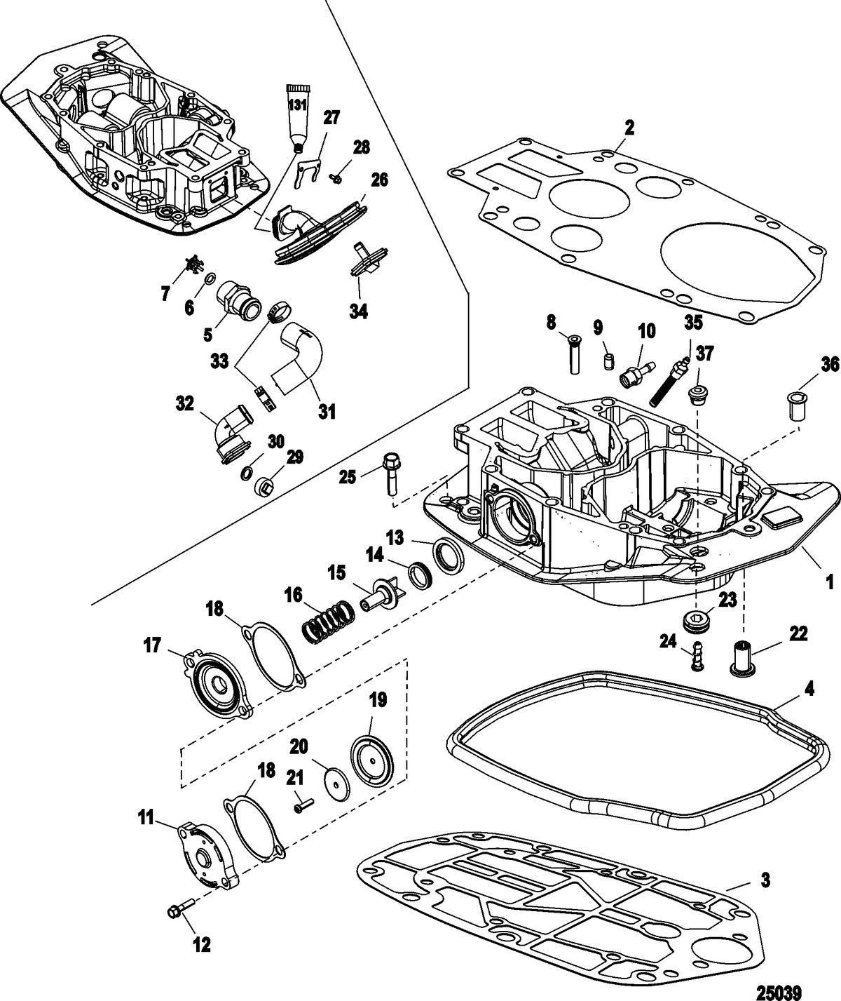 RACE OUTBOARD JP5 3.0L DFI Exhaust Plate