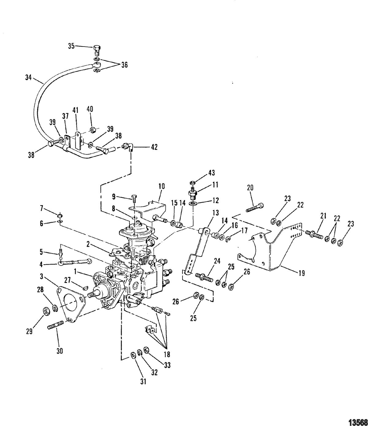 MERCRUISER 530 D-TA / 636 D -TA D183 TURBO AC/D219AC Injection Pump