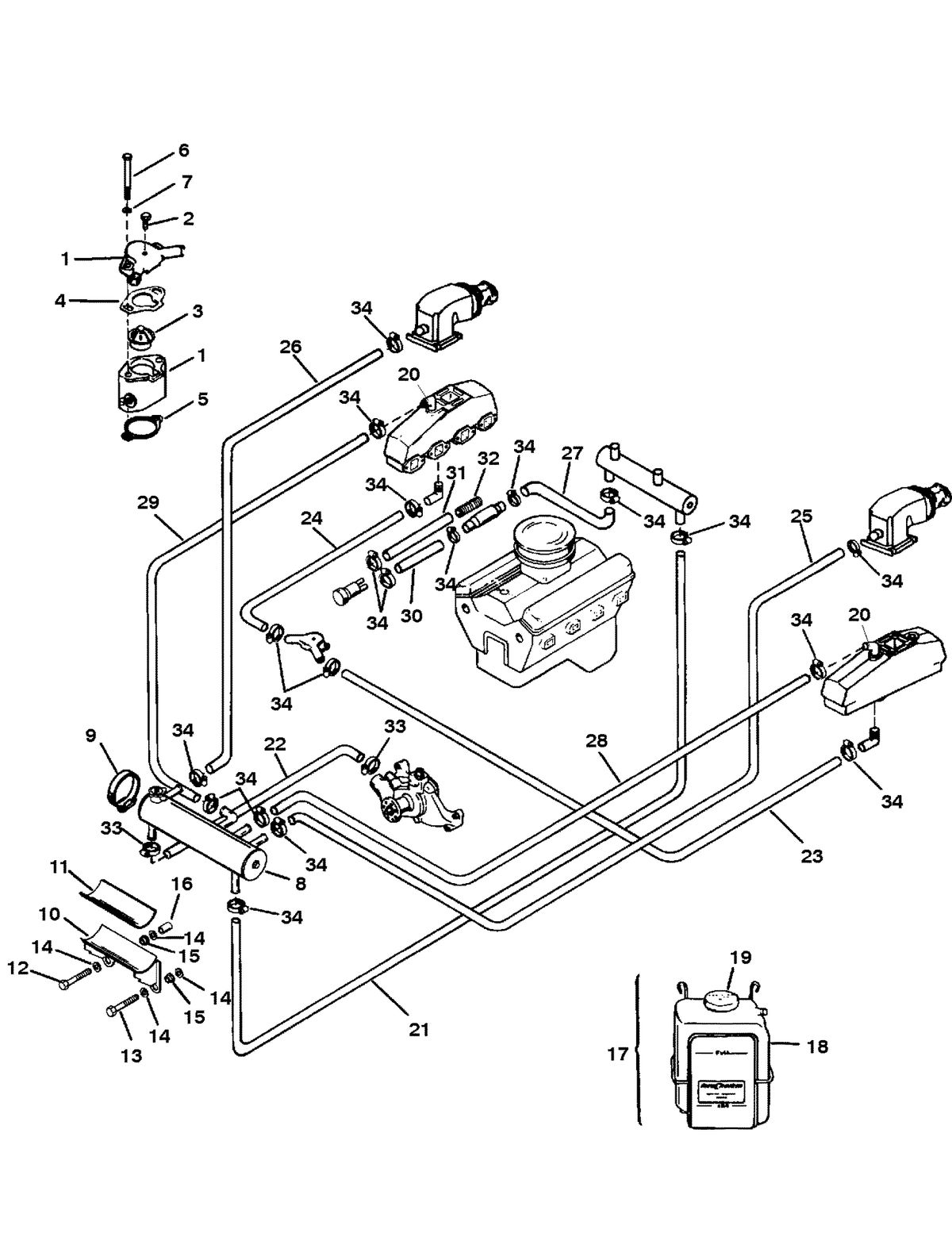 MERCRUISER MIE 7.4L HURTH/BORG WARNER (GEN IV) CLOSED COOLING (FRONT MOUNTED)