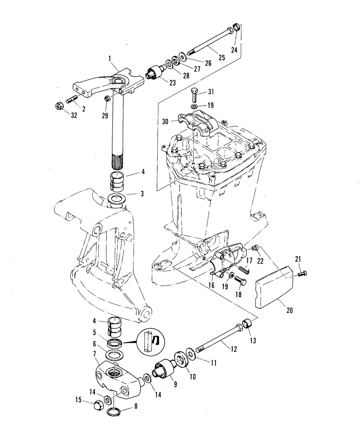 MARINER 55 H.P. W/MARATHON MOUNTING SYSTEM