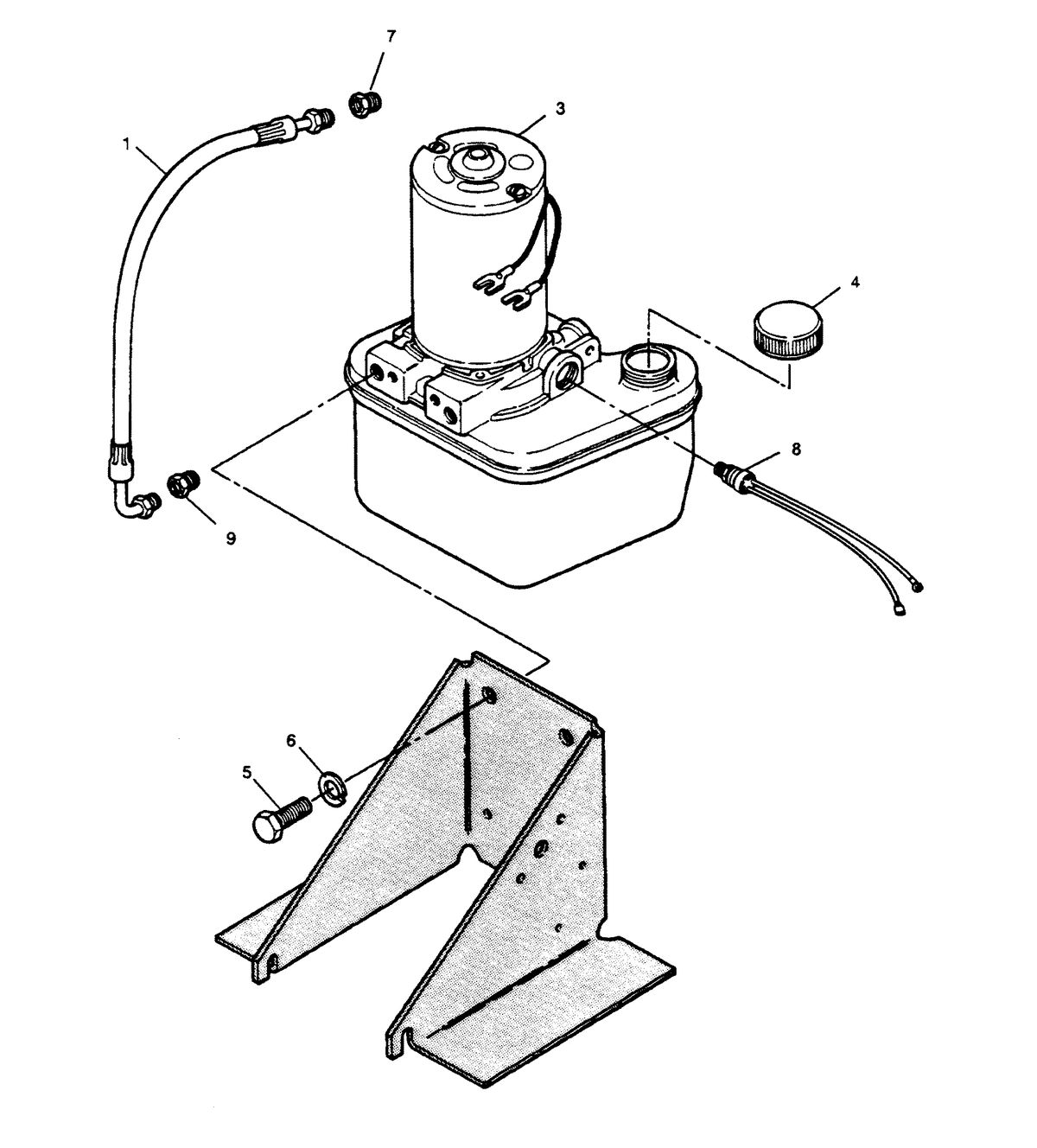 FORCE FORCE 1990 90 H.P. "C" MODEL L-DRIVE TRIM PUMP AND LINES