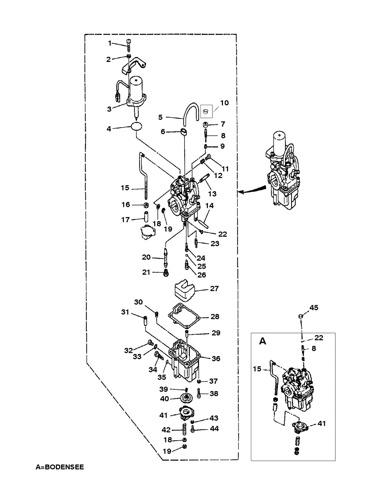 MERCURY 9.9 /8(BONDENSEE) 4 STROKE CARBURETOR