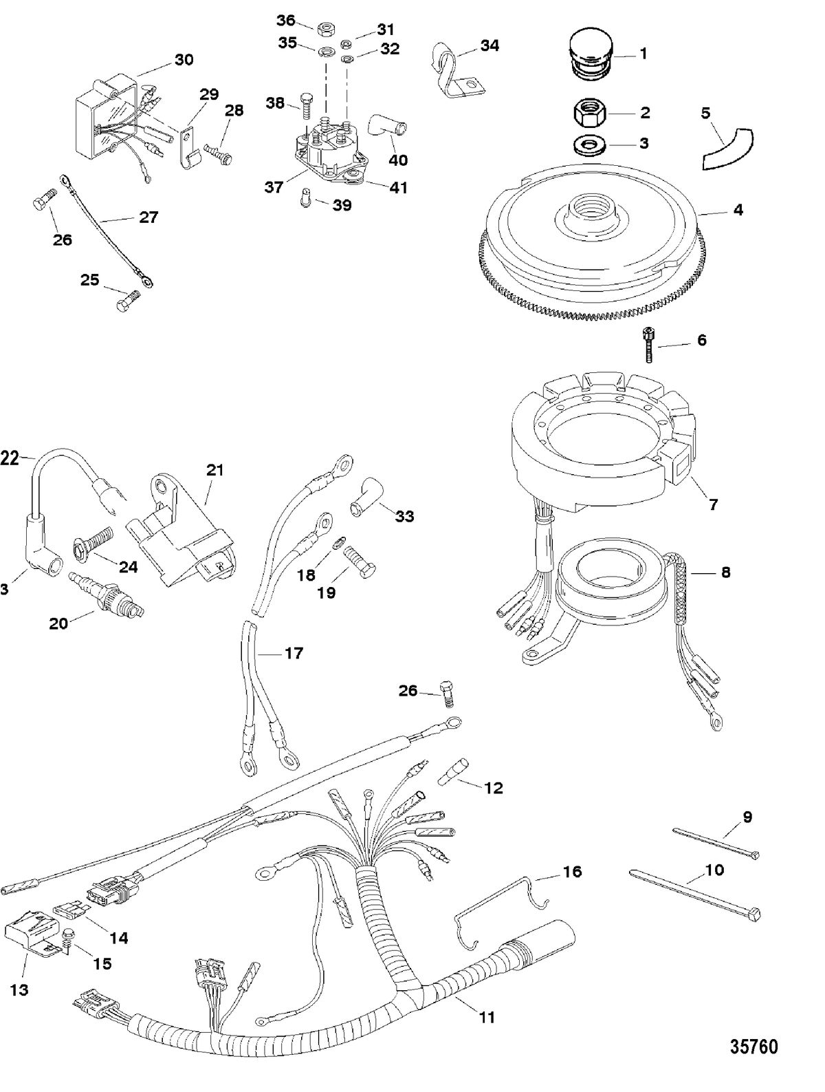 FORCE FORCE 40/50 H.P. (1998-1999) Ignition and Electrical Components