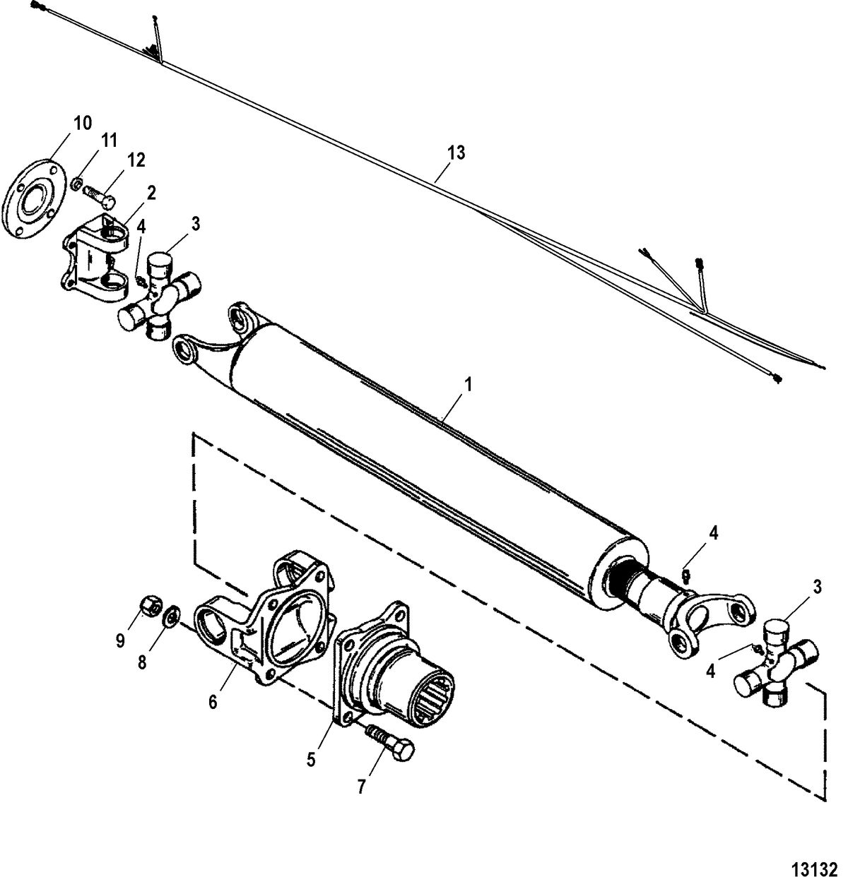 RACE STERNDRIVE 525 EFI Driveshaft And Tailstock(Driveline)