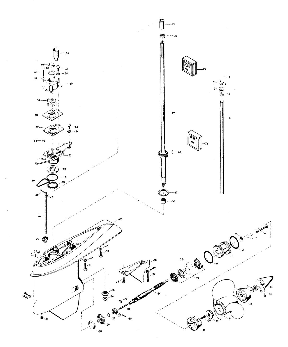 CHRYSLER 75 H.P. GEAR HOUSING