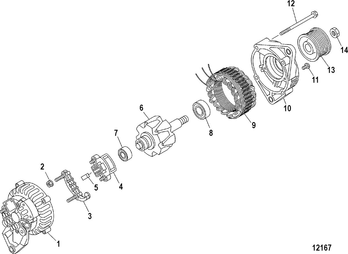 MERCRUISER D1.7L DTI STERNDRIVE (ALPHA) Alternator