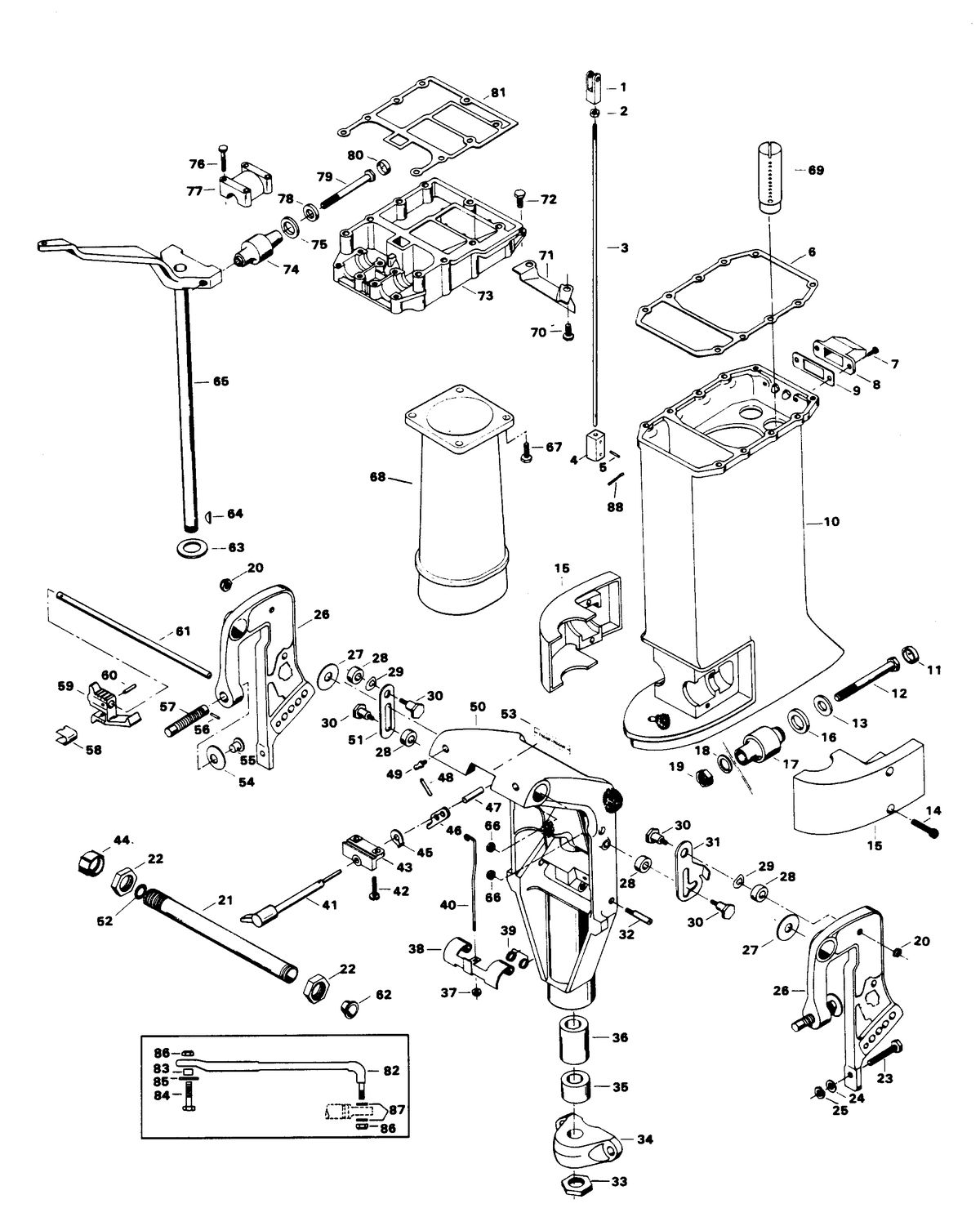 CHRYSLER 55 H.P. MOTOR LEG