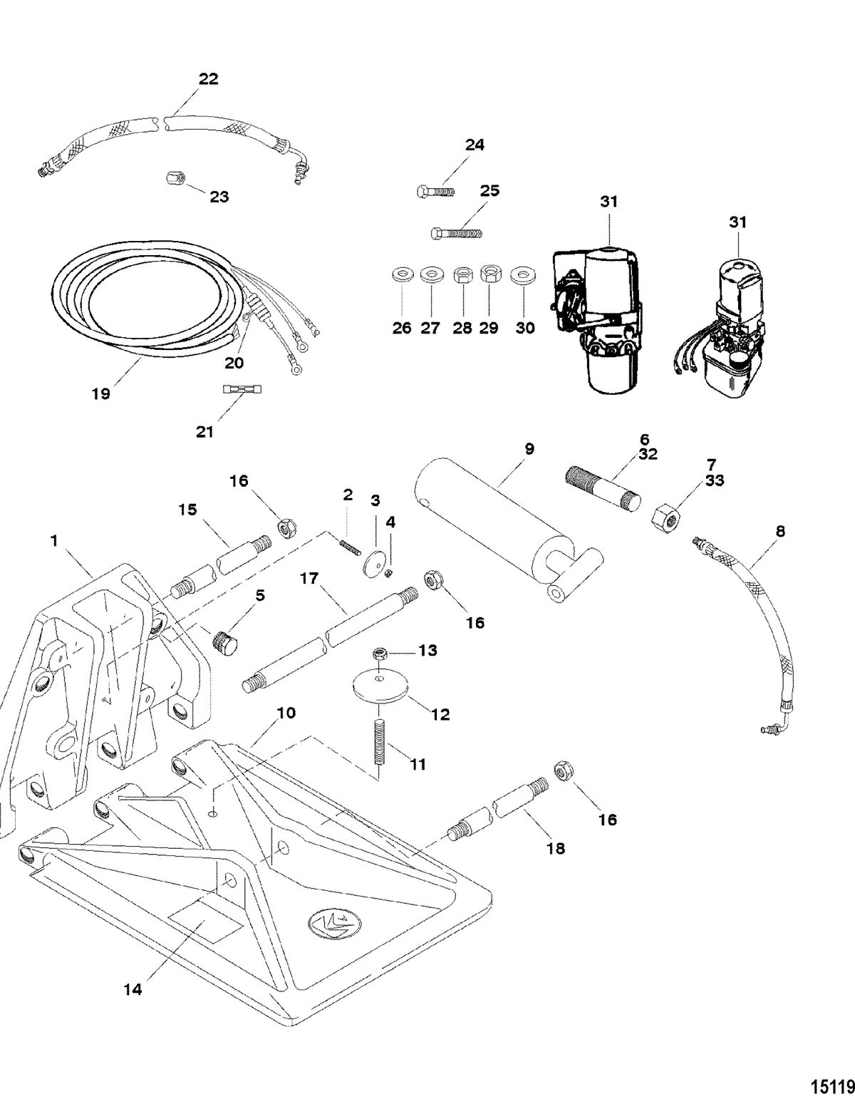 ACCESSORIES TRIM / TILT / LIFT SYSTEMS AND COMPONENTS K Plane, 300C(846222A2)