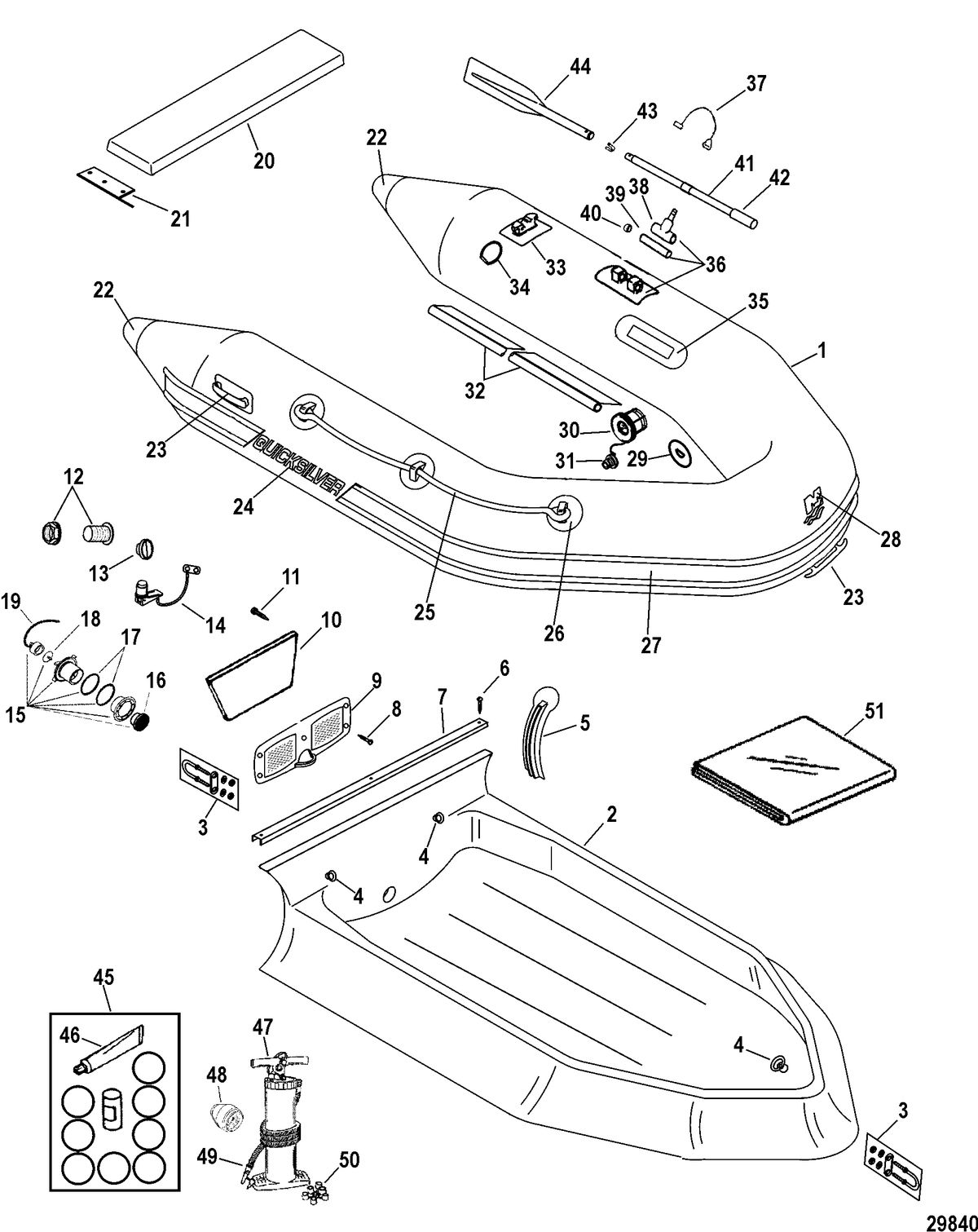 INFLATABLES DYNAMIC RIB 250 THRU 310 MODELS Dynamic Inflatables PVC-260/280/310(Quicksilver 2006/08)