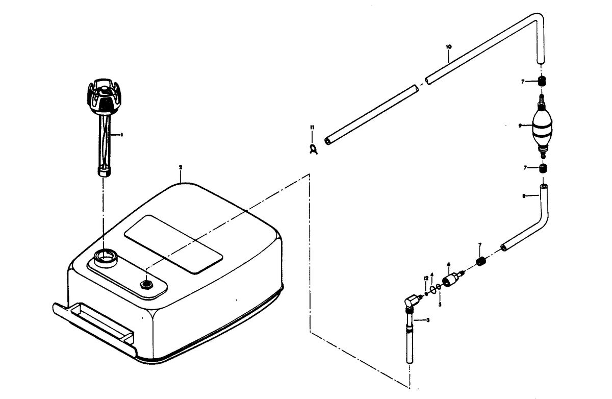 CHRYSLER 85 H.P. CHARGER FUEL TANK AND LINE