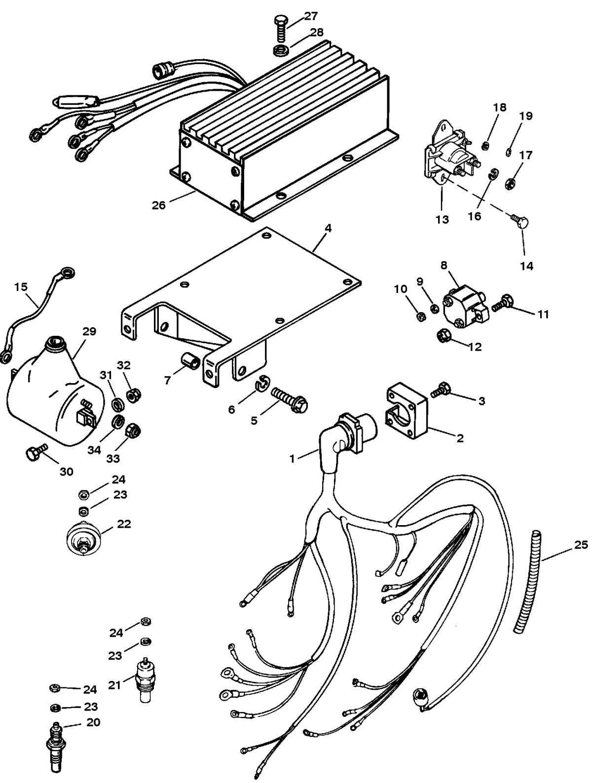 RACE STERNDRIVE HP 500 BULLDOG (540 CID) WIRING HARNESS AND ELECTRICAL COMPONENTS
