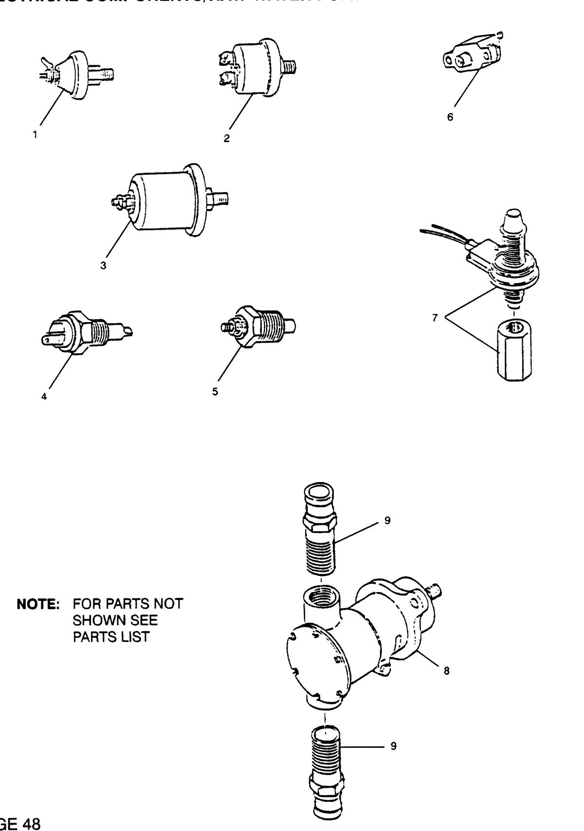 U.S. MARINE US MARINE W04CTA (150 H.P.) DIESEL ELECTRICAL COMPONENTS/RAW WATER PUMP