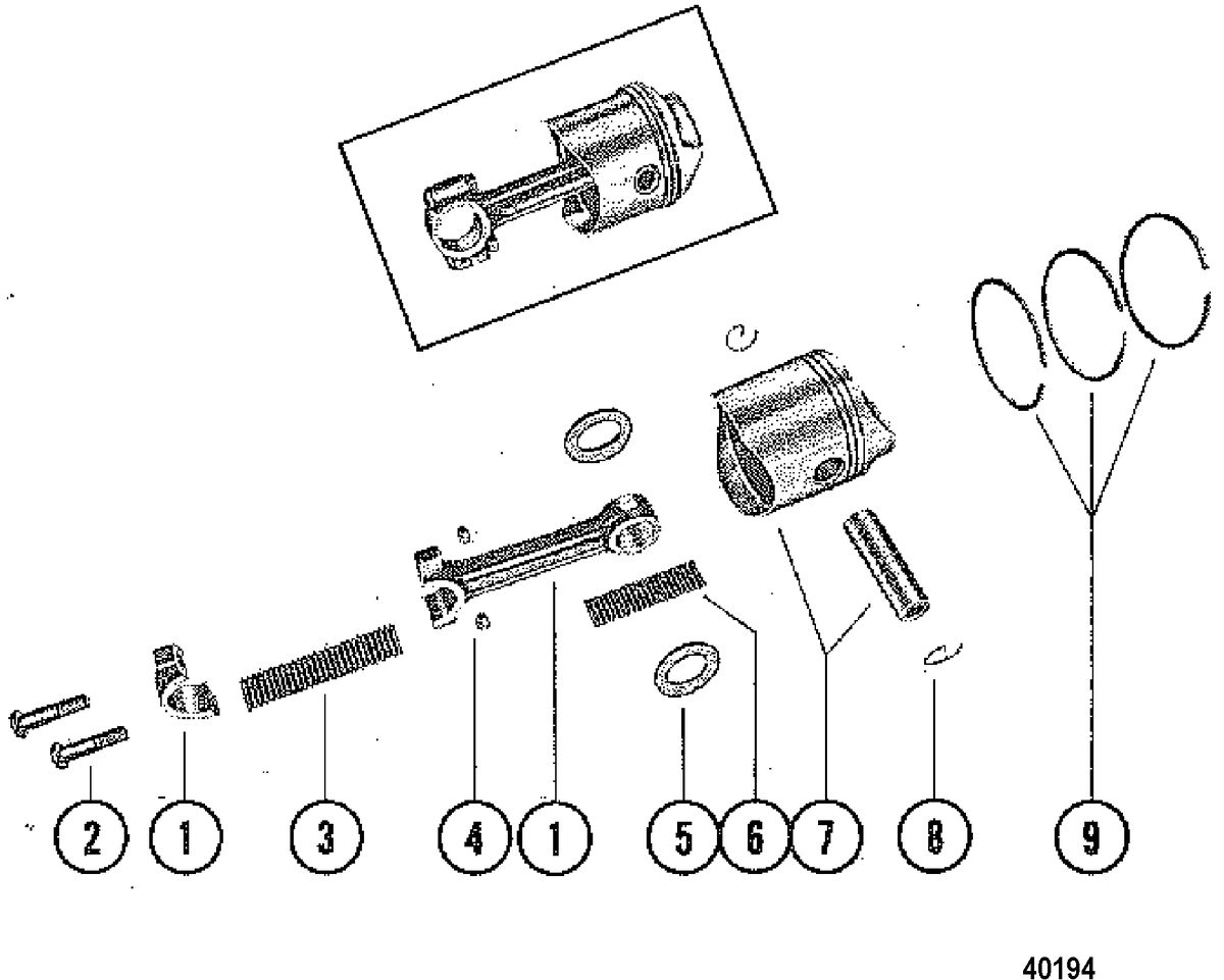 MERCURY MERC 20 PISTON AND CONNECTING ROD ASSEMBLY