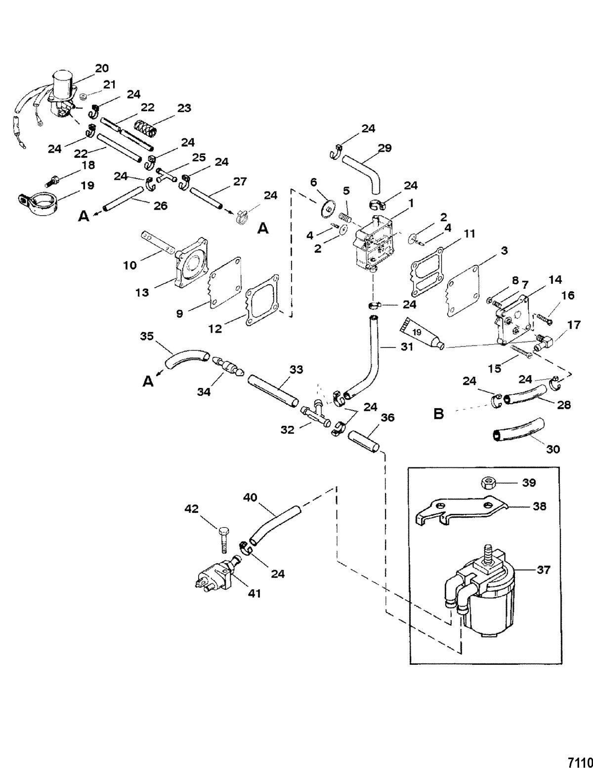MERCURY/MARINER 30/40 (2 CYLINDER) 2-STROKE Fuel Pump(Electric)(Design I)