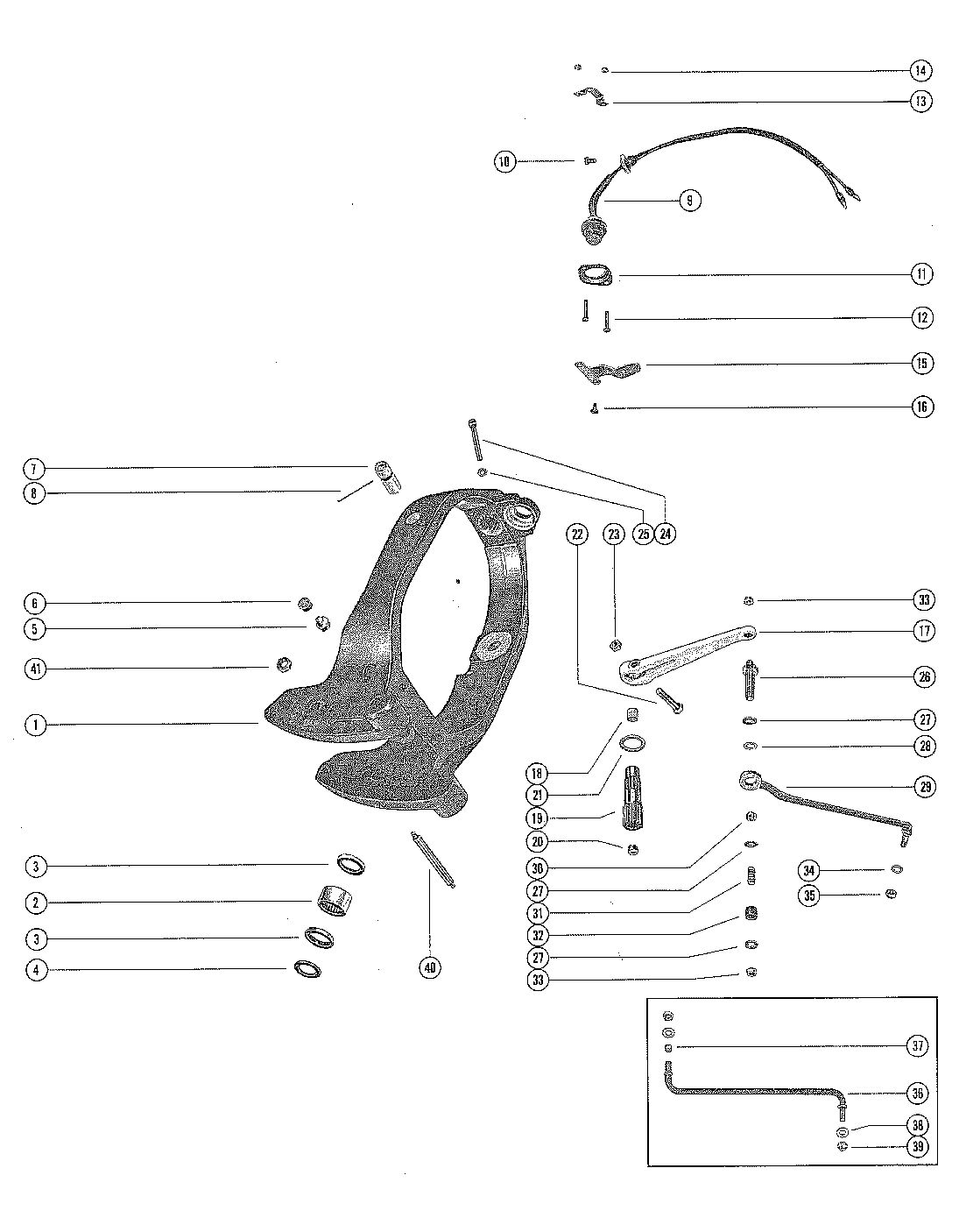 MERCRUISER K20-140-160 STERN DRIVE GIMBAL RING ASSEMBLY AND STEERING LEVER