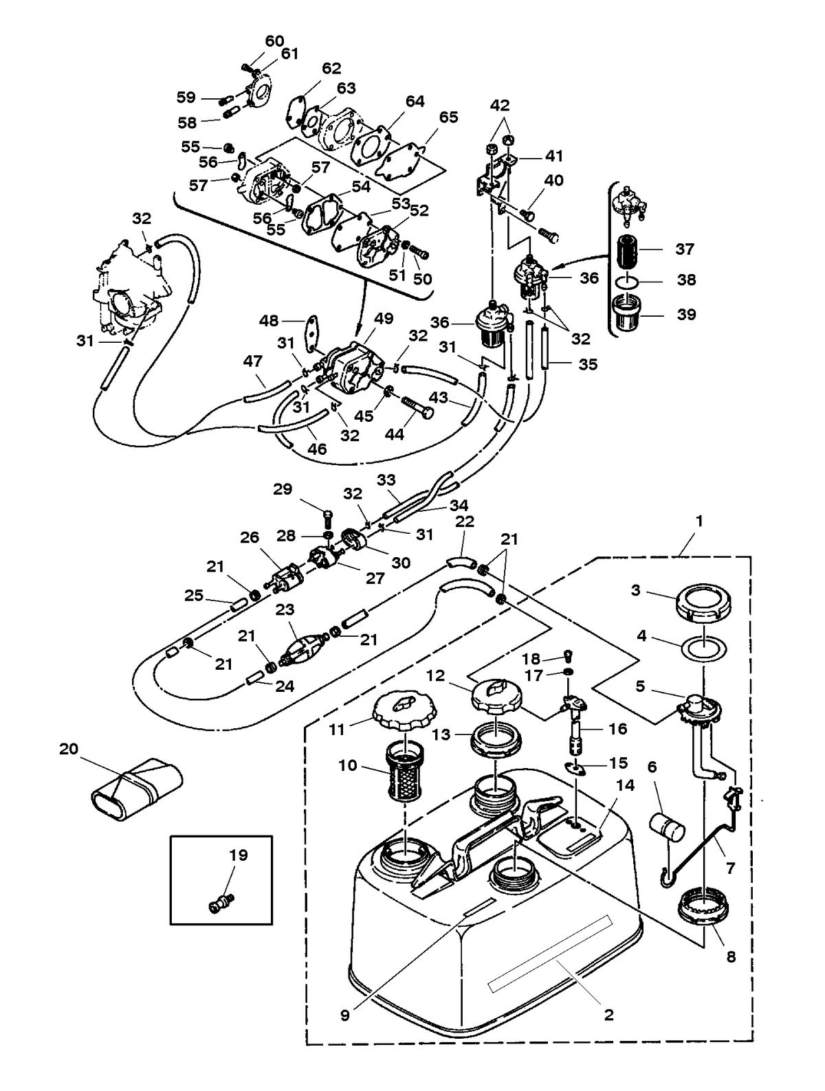 MARINER 25 HP K FUEL SYSTEM