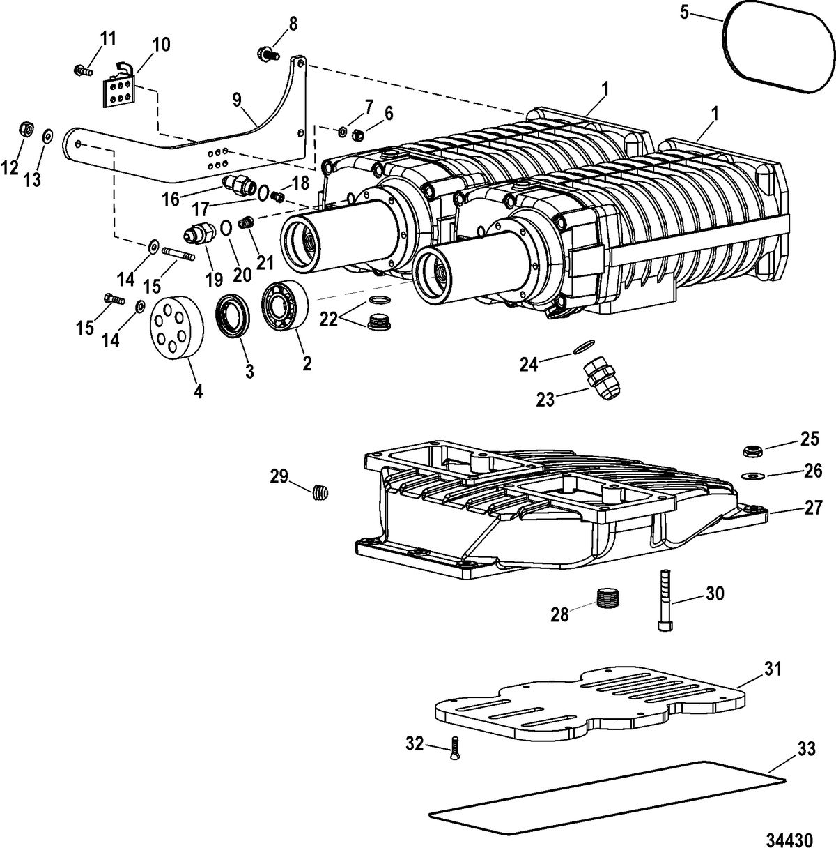 RACE STERNDRIVE 850/1025/1075/1200 SCI Intake Components(Supercharger)(850/1075)