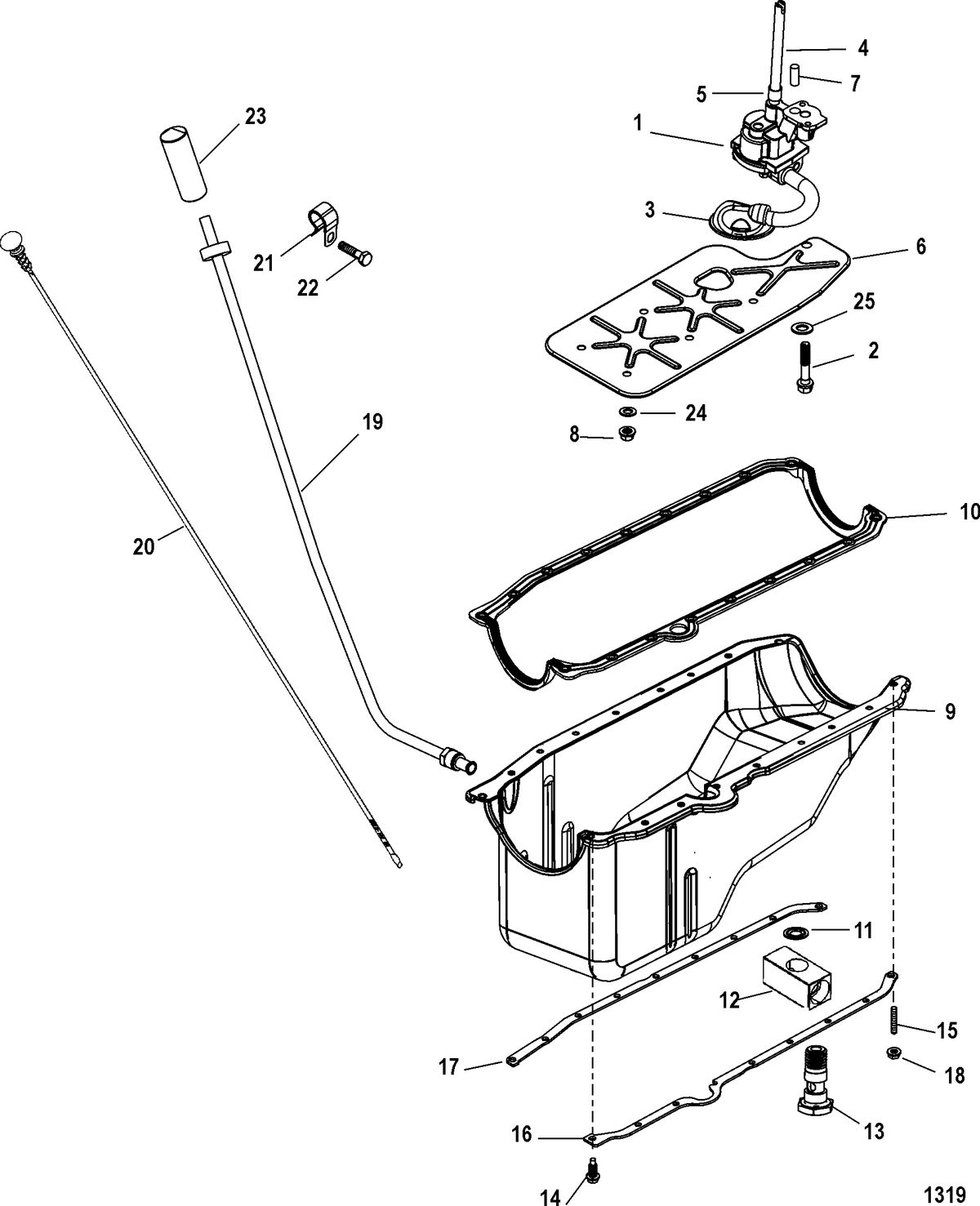 MERCRUISER 350 MAG MPI MX 6.2L MPI INBOARD Oil Pan And Oil Pump