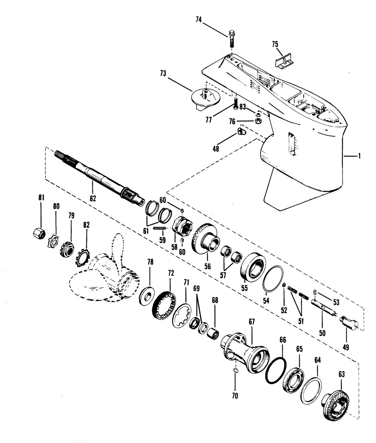 MARINER 175 SKI (EFI) (V-6) GEAR HOUSING (PROPELLER SHAFT)