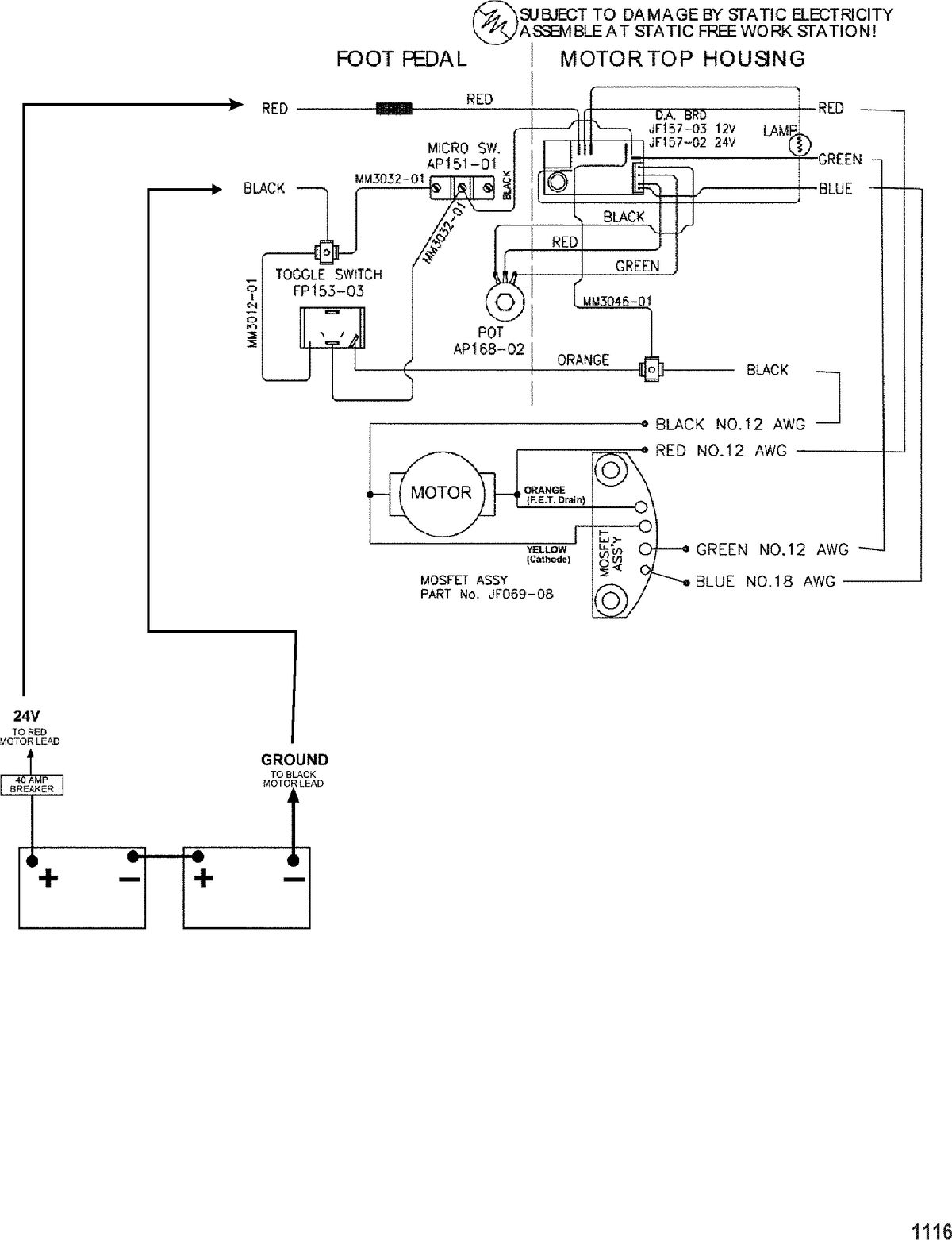TROLLING MOTOR MOTORGUIDE GREAT WHITE SERIES Wire Diagram(Model GWF67V)