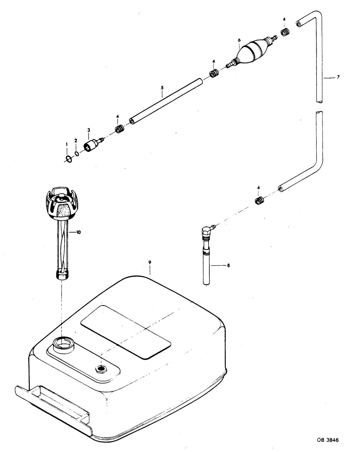 CHRYSLER 35 H.P. FUEL TANK AND LINE