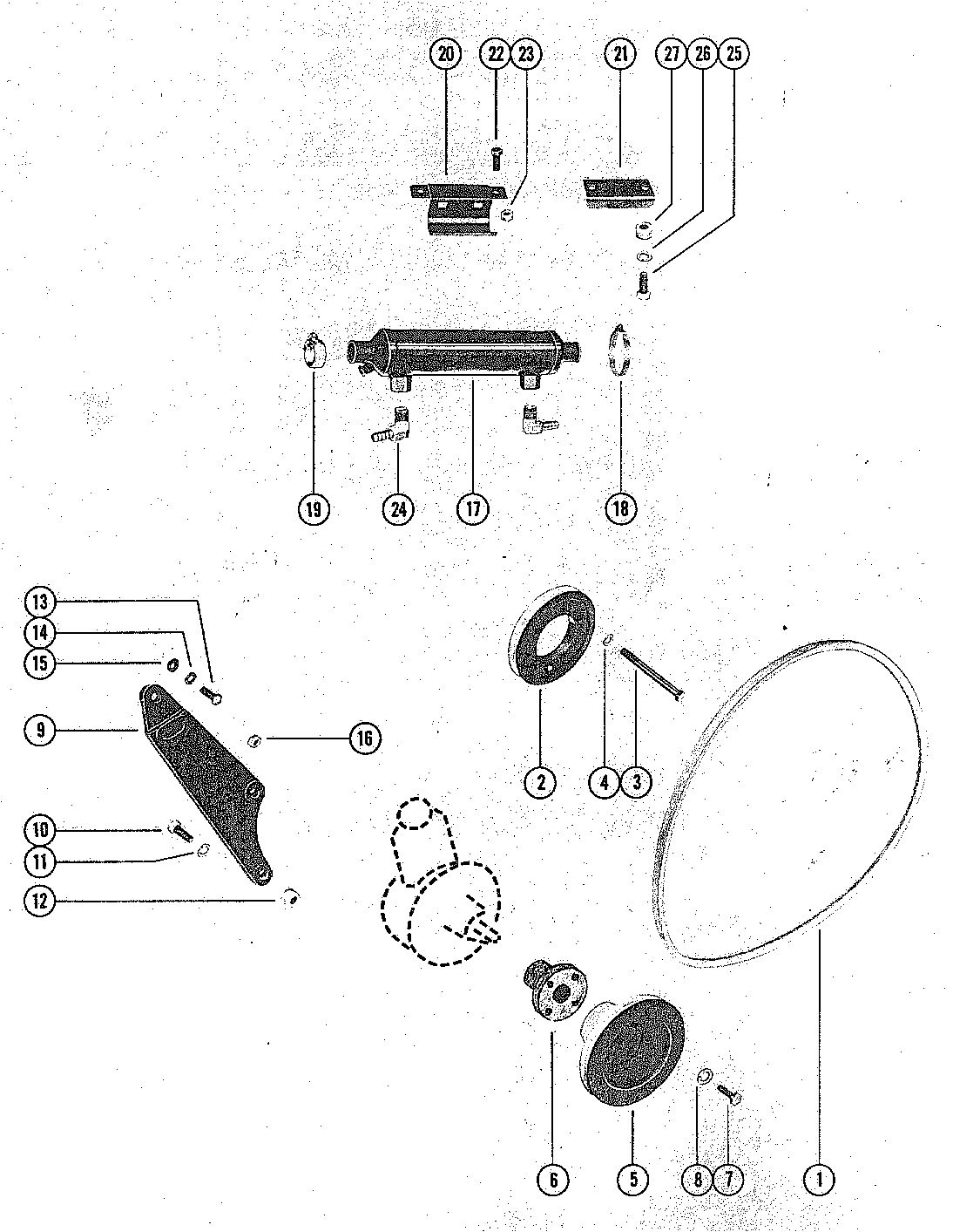 MERCRUISER 280 ENGINE POWER STEERING COMPONENTS