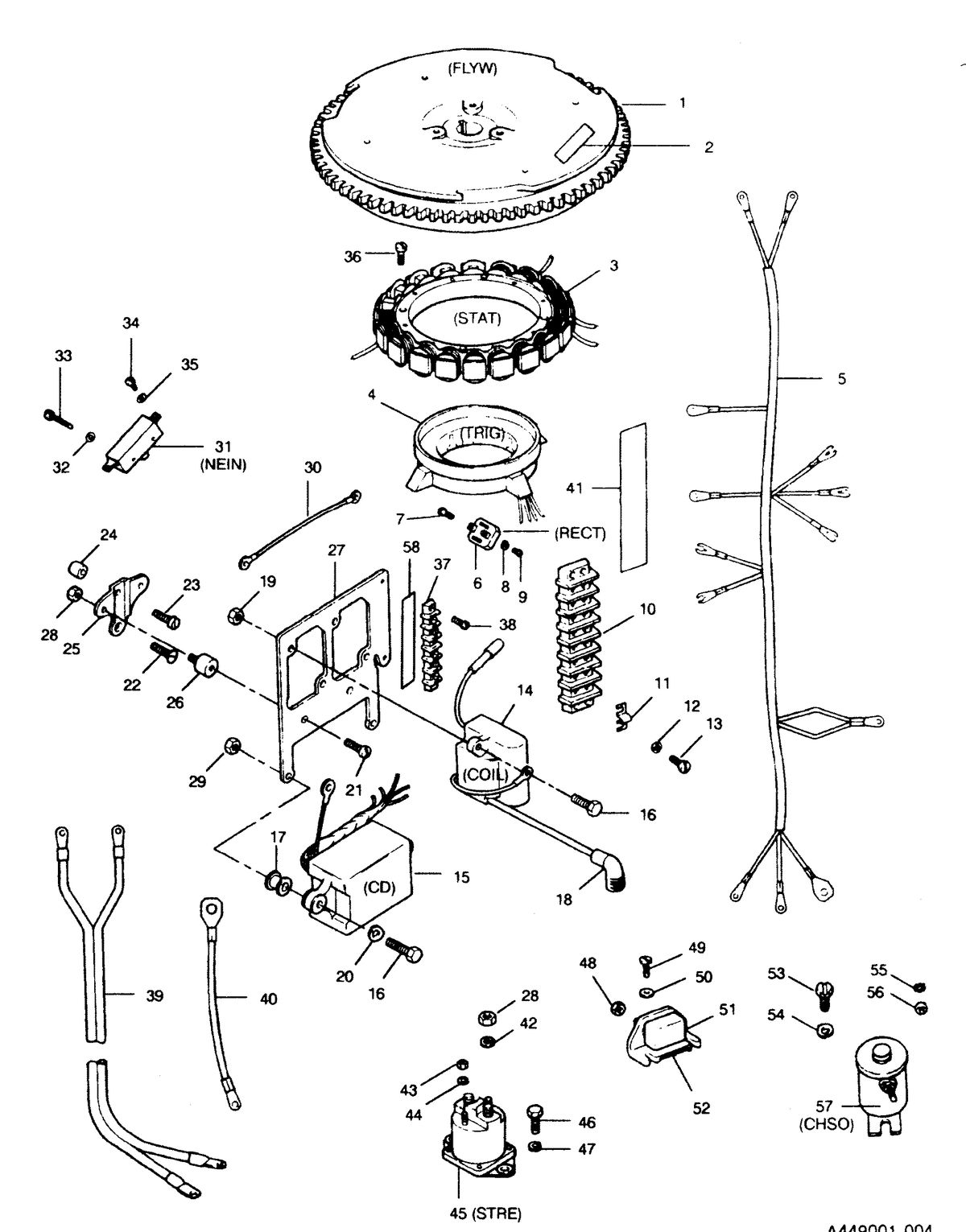 FORCE FORCE 1991 50 H.P "C" MODELS ELECTRICAL COMPONENTS