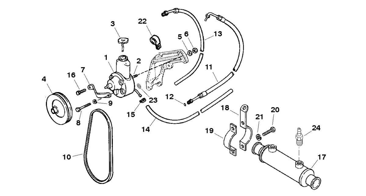 MERCRUISER 800 SC ENGINE POWER STEERING COMPONENTS