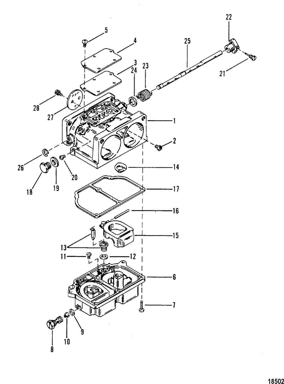 MERCURY/MARINER 150 H.P. XR-2 MARATHON MAGNUM (V-6) (1978-1985 COMBINED BOOK) Carburetor Assembly