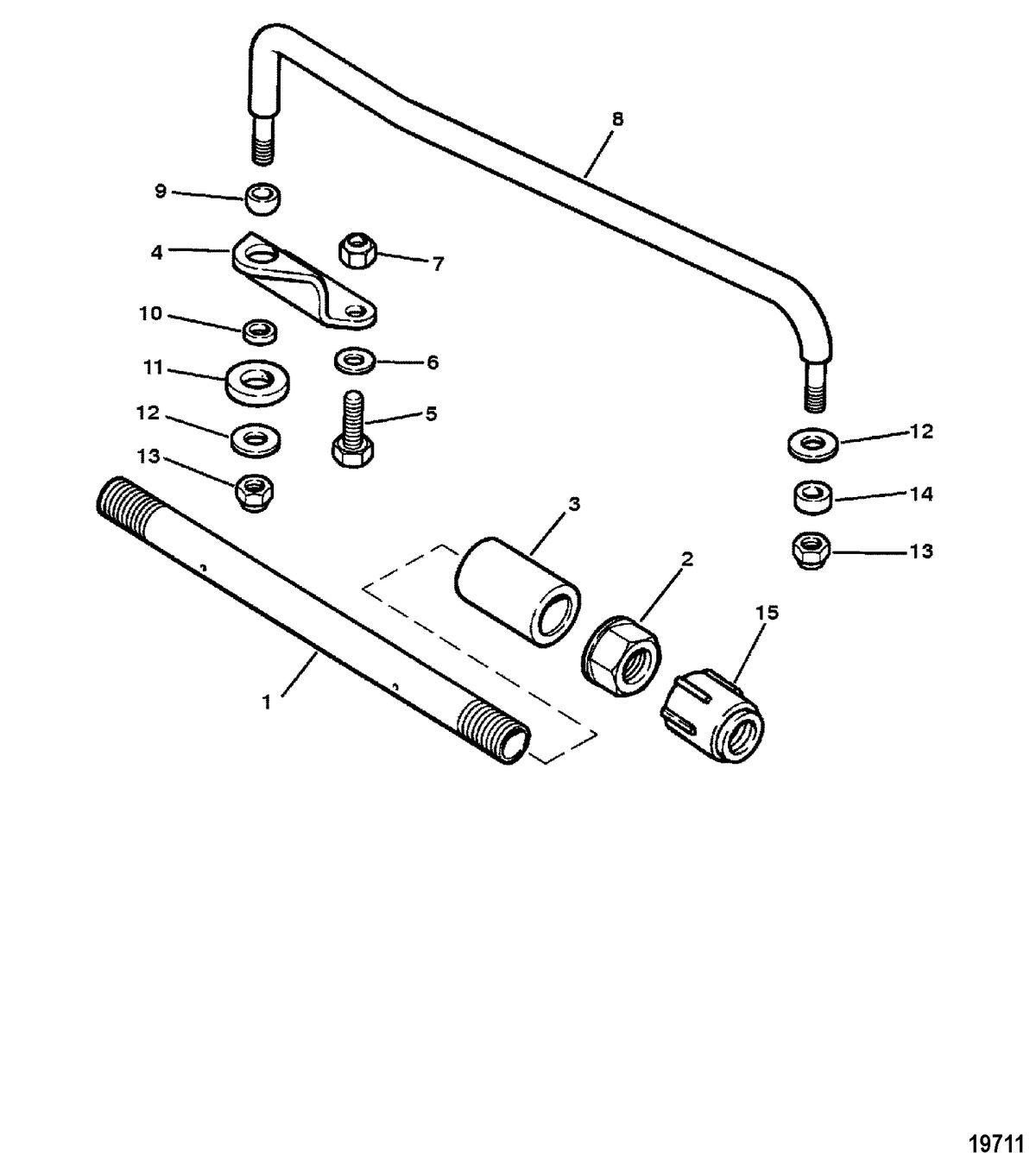 MERCURY/MARINER 6/8/SAILMATE 9.9/SAILPOWER 15 H.P. Link Rod and Components