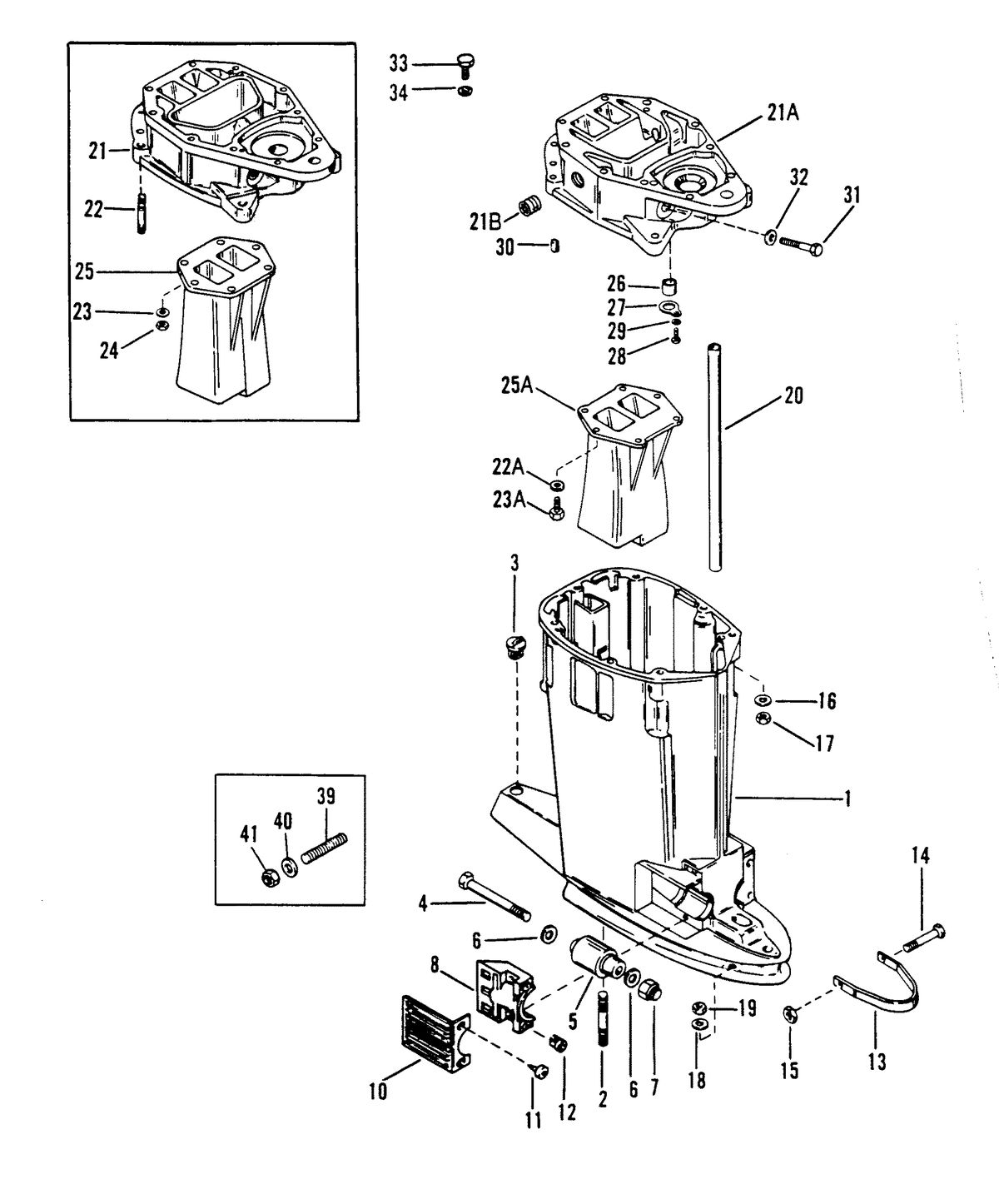 RACE OUTBOARD 2.5 L (CARB) DRIVE SHAFT HOUSING