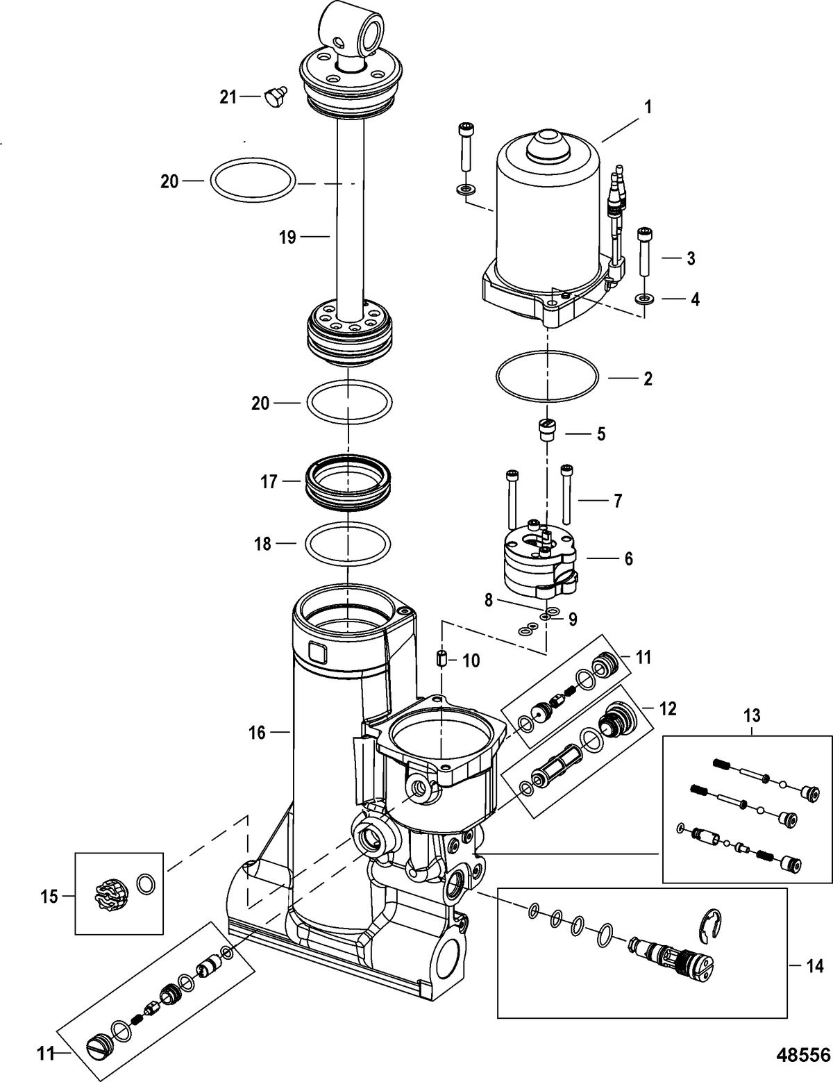 MERCURY/MARINER 150 4-STROKE Power Trim Assembly, Components