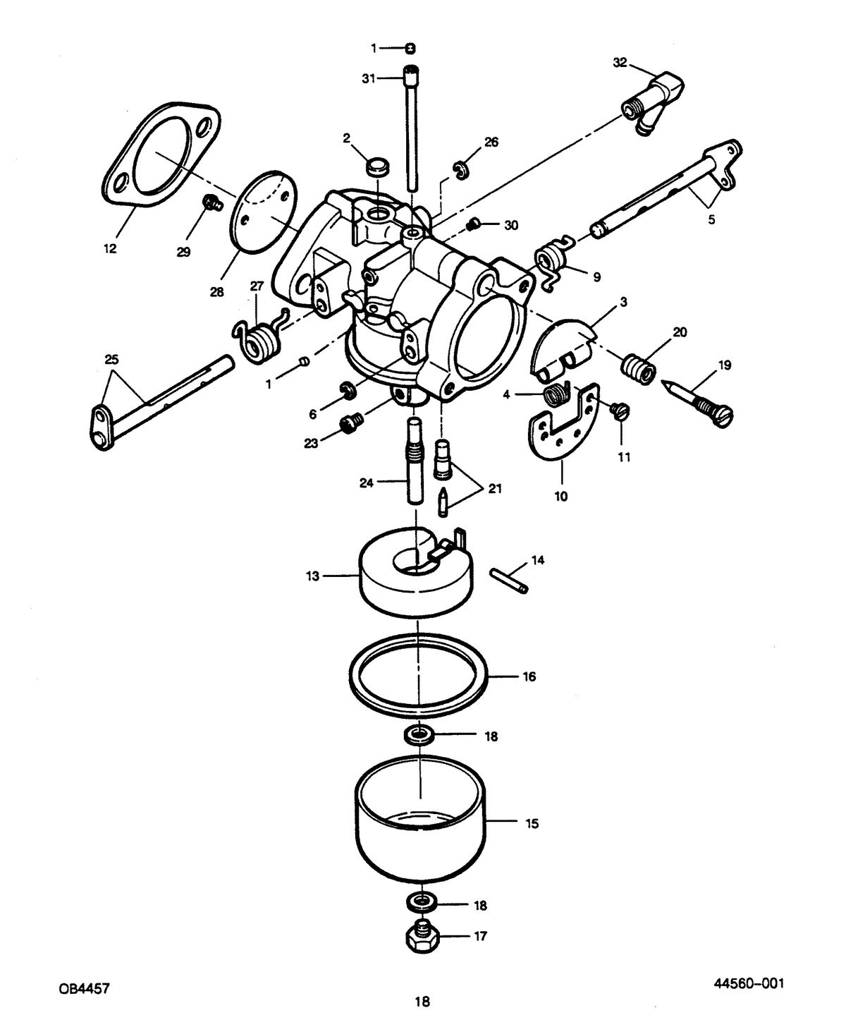 FORCE FORCE 1989 50 H.P. "D" MODELS CARBURETOR