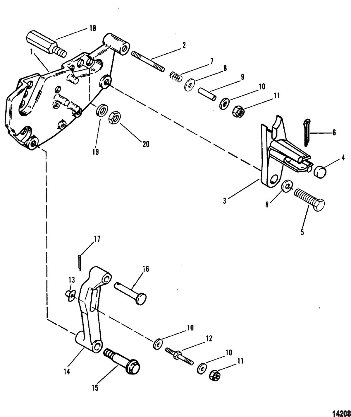 MERCRUISER CUMMINS/MERCRUISER DIESEL 3.0L/150 3.6L/180 Shift Bracket(Stern Drive)
