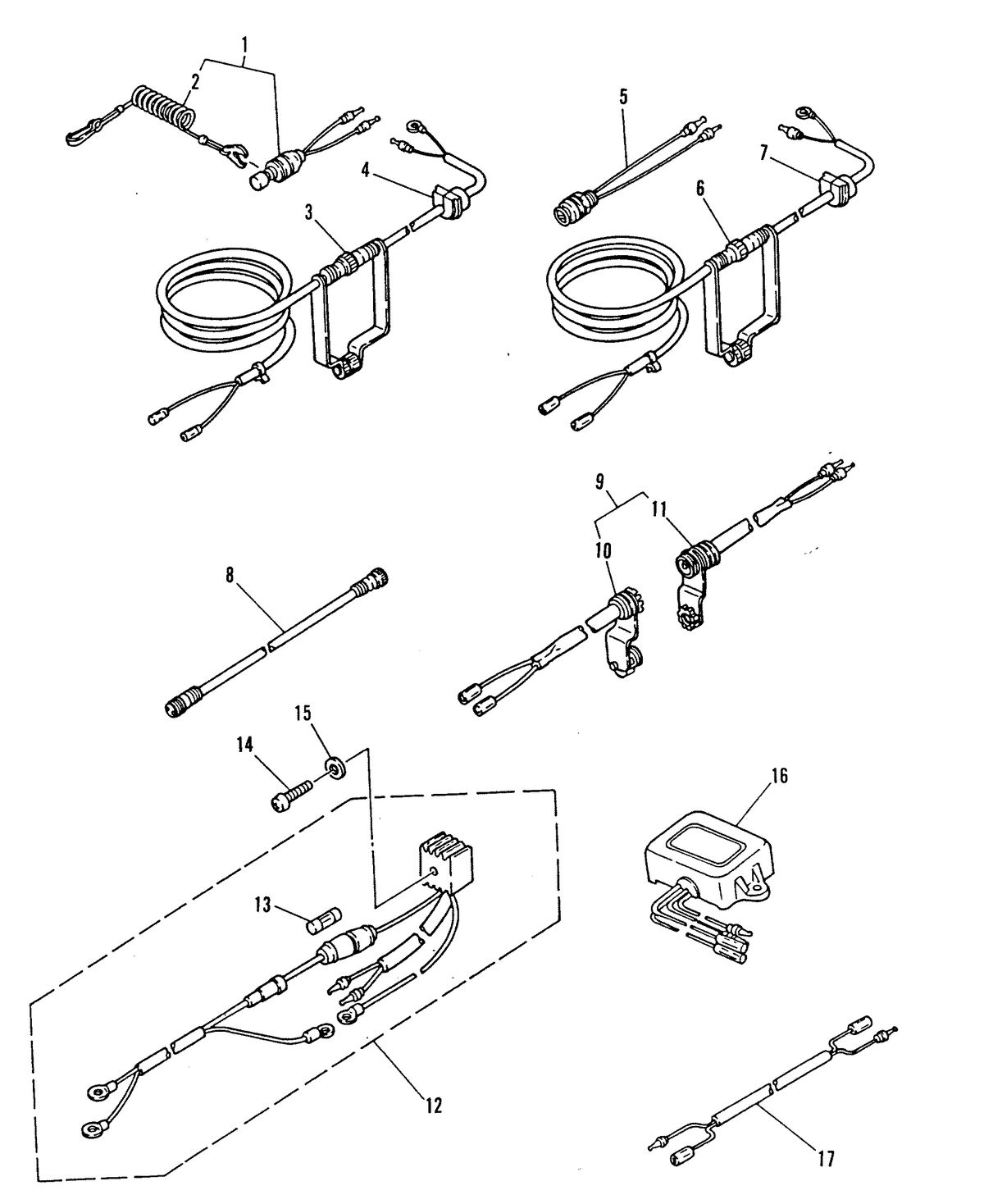 MARINER 40 HP MARINER ELECTRICAL COMPONENTS (KILL SWITCH ASSEMBLY)