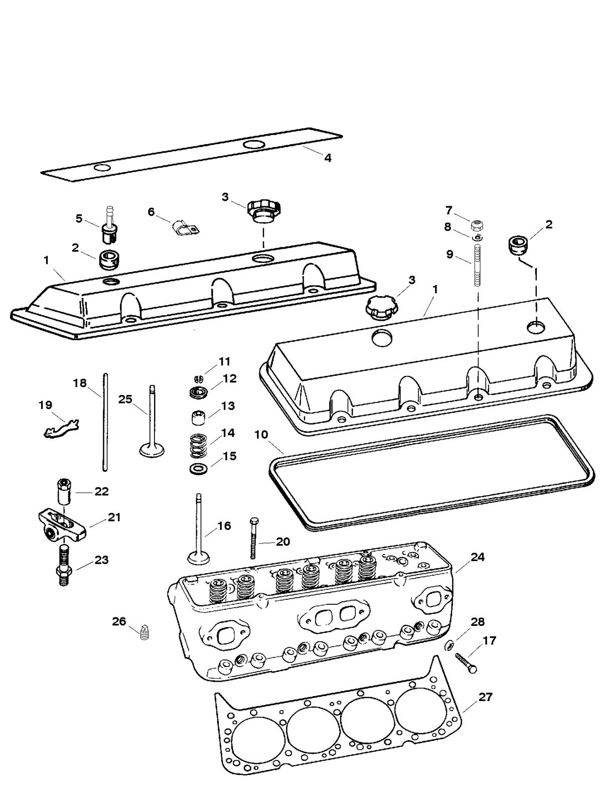 RACE STERNDRIVE HP 500 BULLDOG (540 CID) CYLINDER HEAD/ROCKER COVER (SERIAL # 0F615762 THRU 0F745405