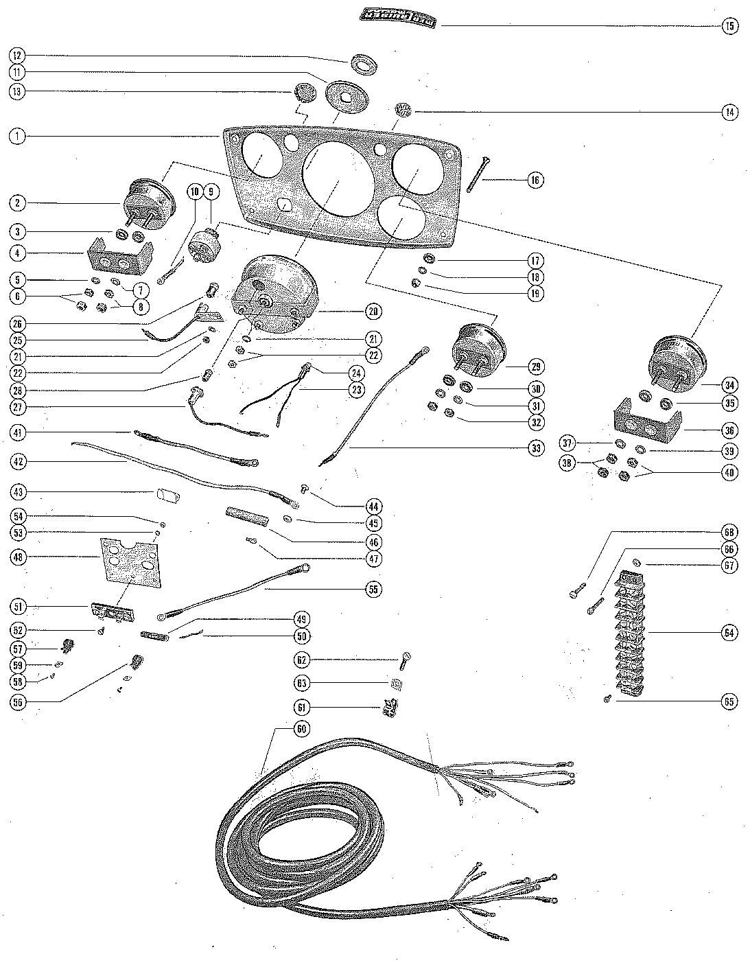 MERCRUISER 225 ENGINE INSTRUMENT PANEL ASSEMBLY