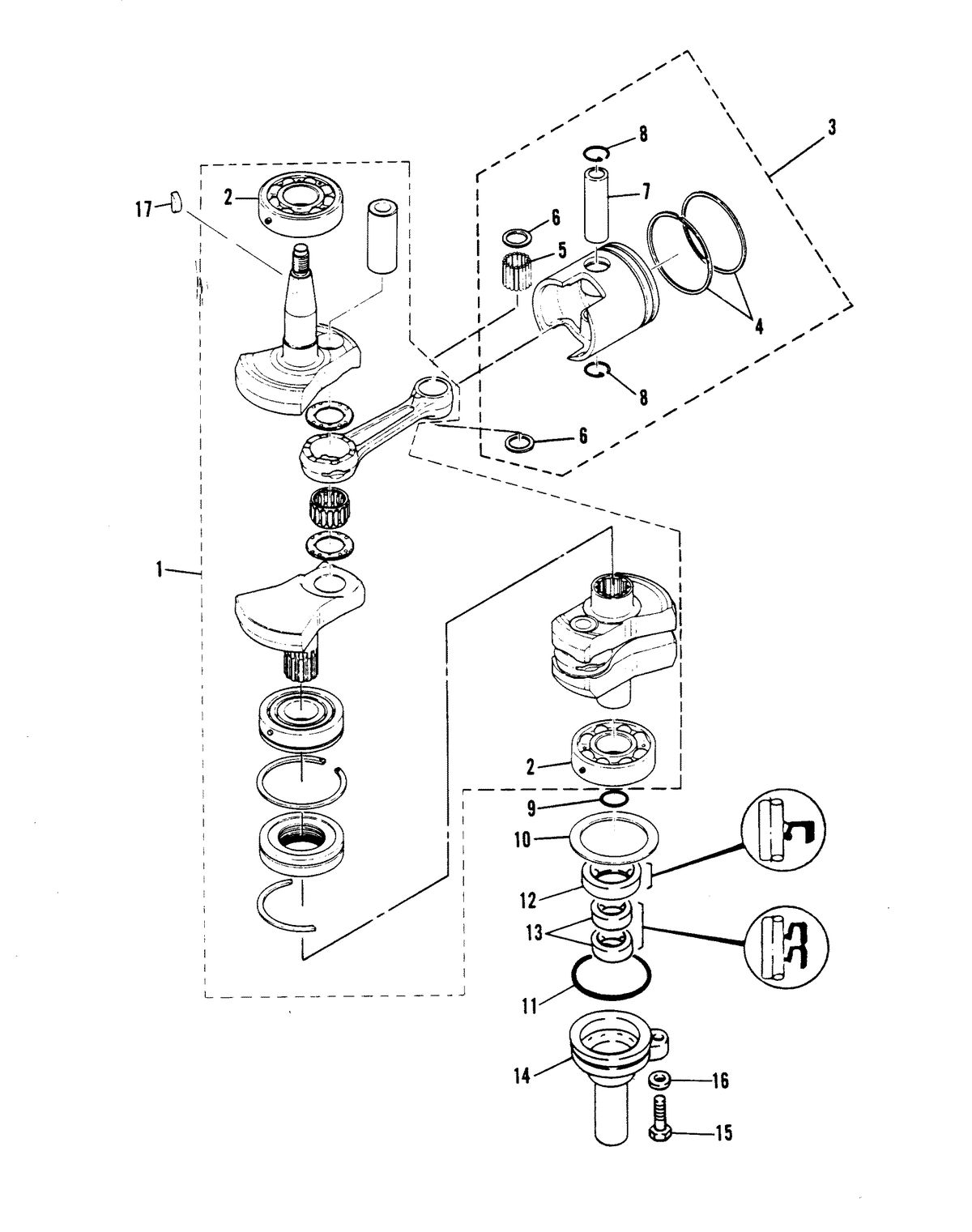 MARINER MARINER 20 CRANKSHAFT AND PISTON
