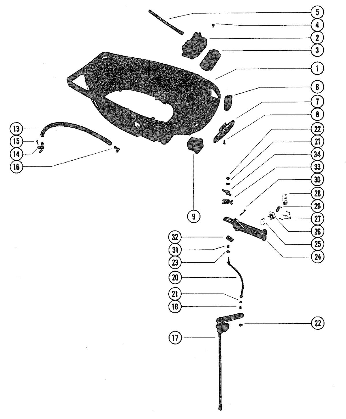 MARINER MARINER 115 BOTTOM COWL AND SHIFT LINKAGE