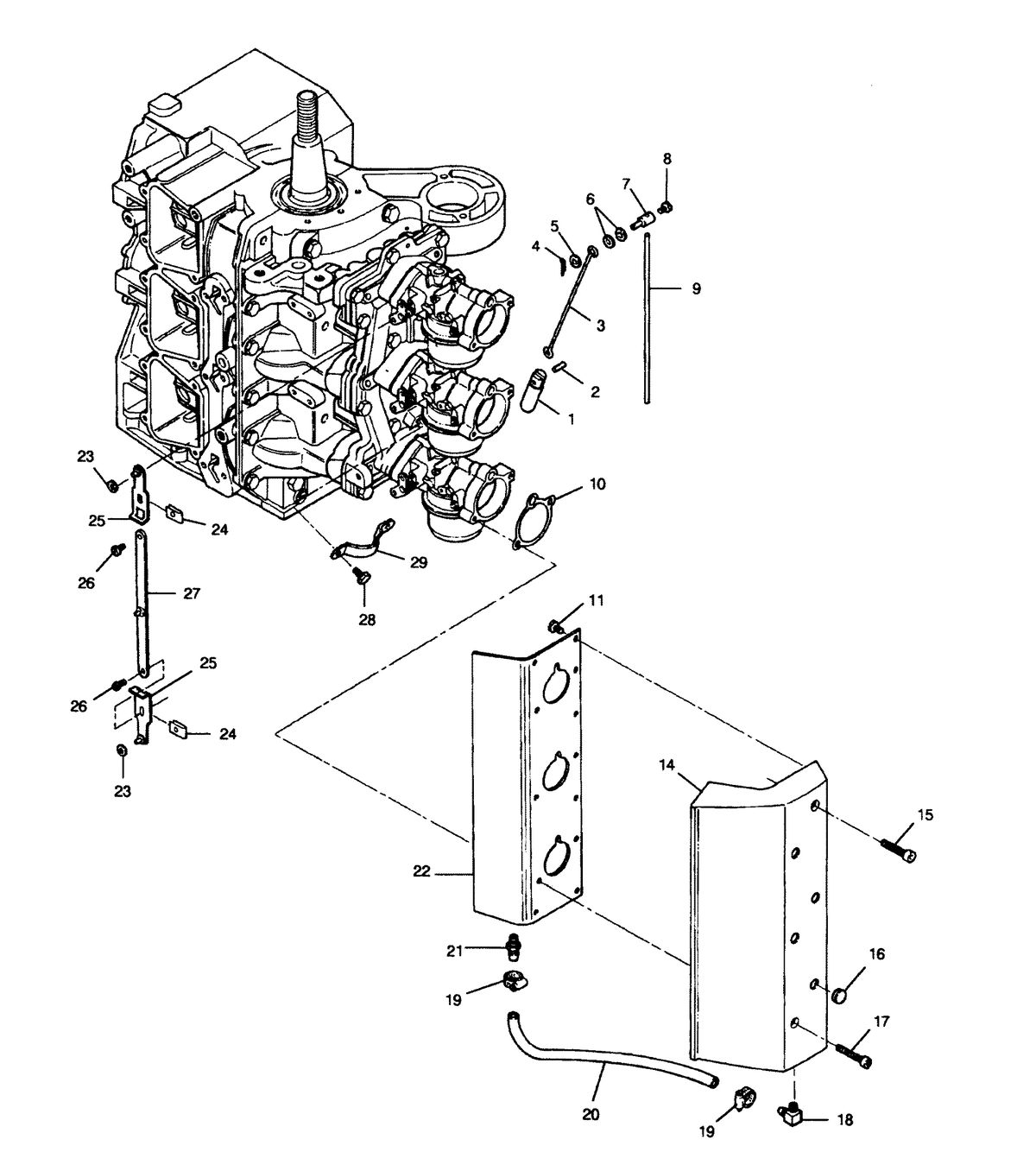 FORCE FORCE 1991 90 H.P. "A" MODELS INTAKE COVER