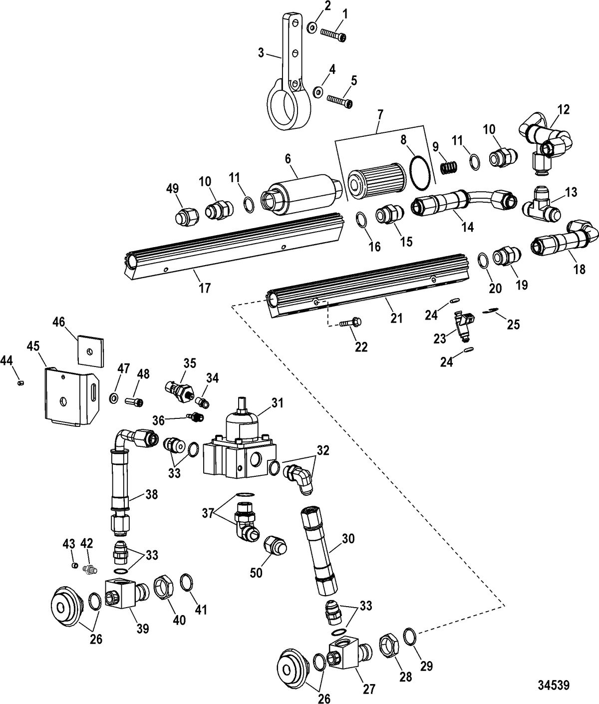 RACE STERNDRIVE 850 SCI Fuel Line Components