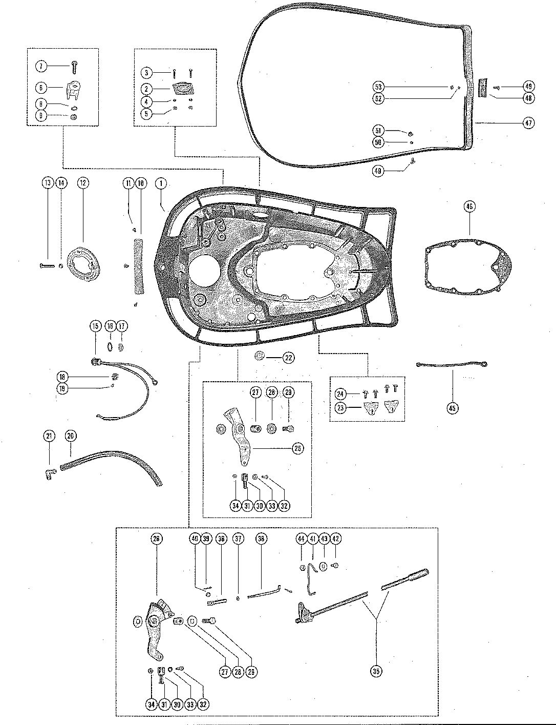 MERCURY MERC 500 BOTTOM COWL ASSEMBLY