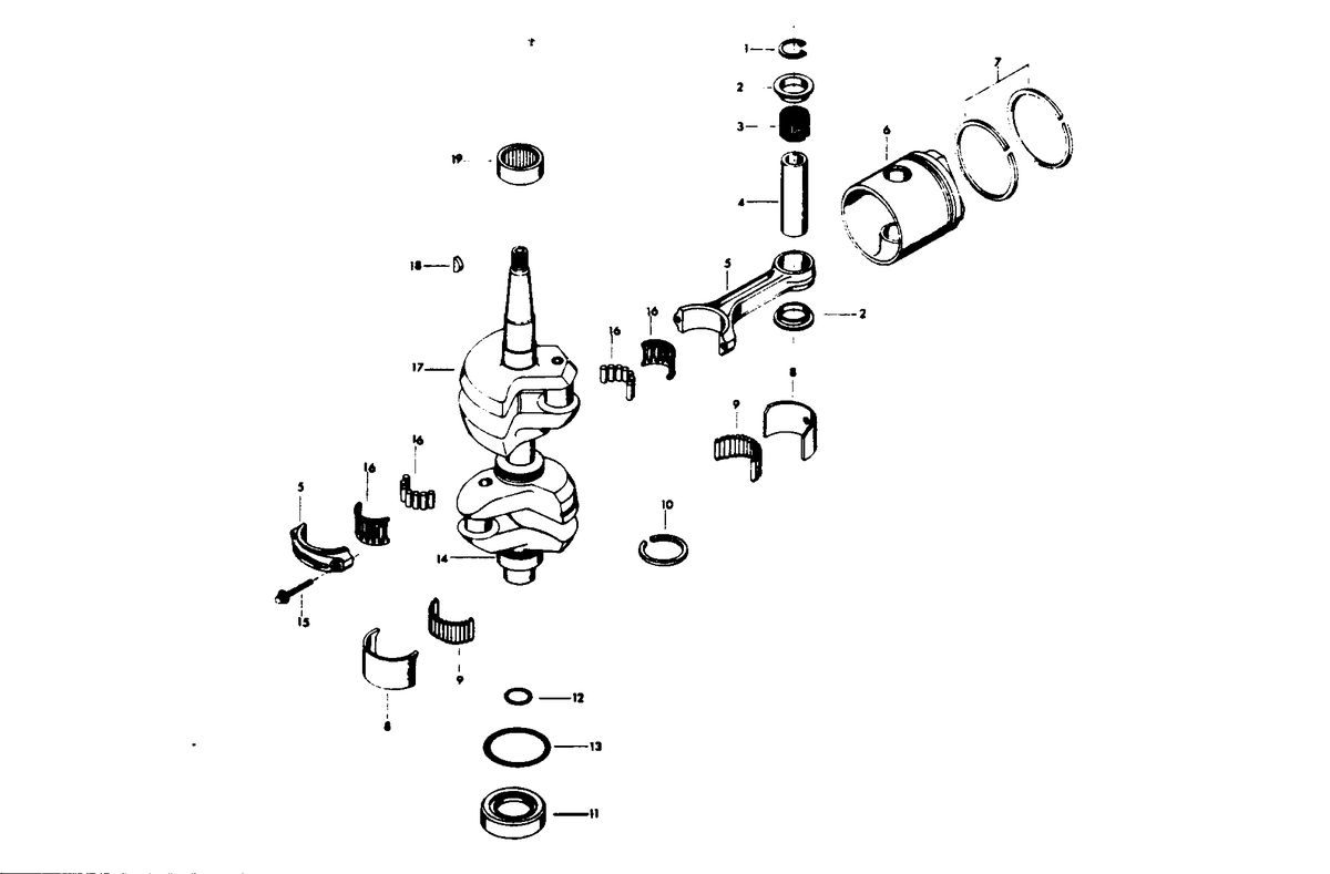 CHRYSLER 25 H.P. CRANKSHAFT AND PISTON GROUP